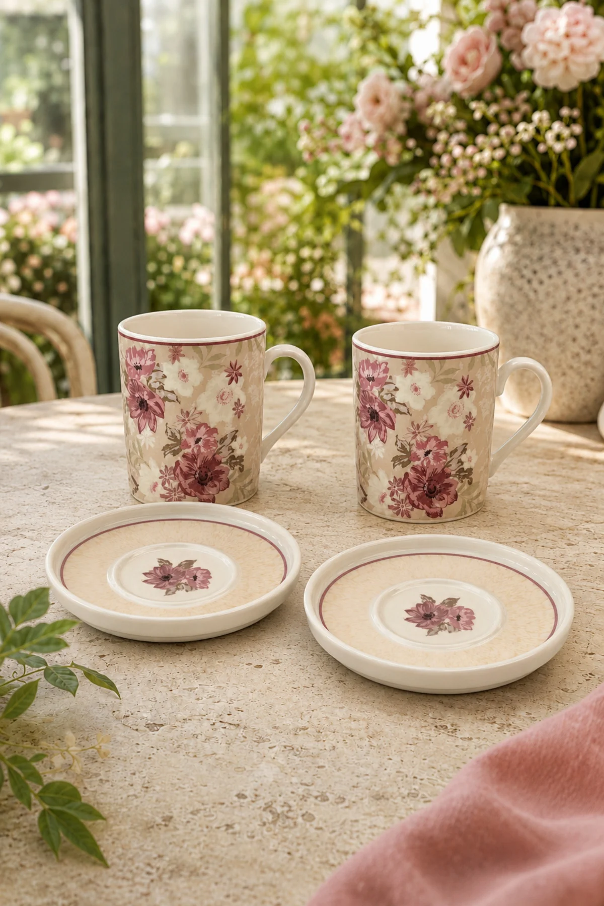 Tabak Evi Porselen Blossom Kahve Fincan Takımı 80cc 4 Parça 2 Kişilik - tabakevi Görsel 5