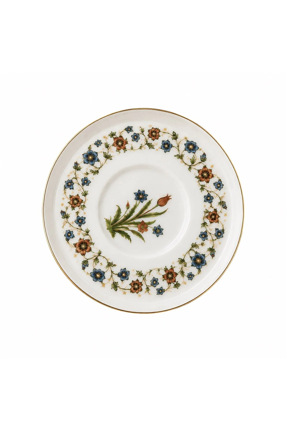 Tabak Evi Porselen Lalezar Altın Yaldızlı Çay Tabağı 12cm Taban Çapı 5cm Tekli - tabakevi Görsel 2