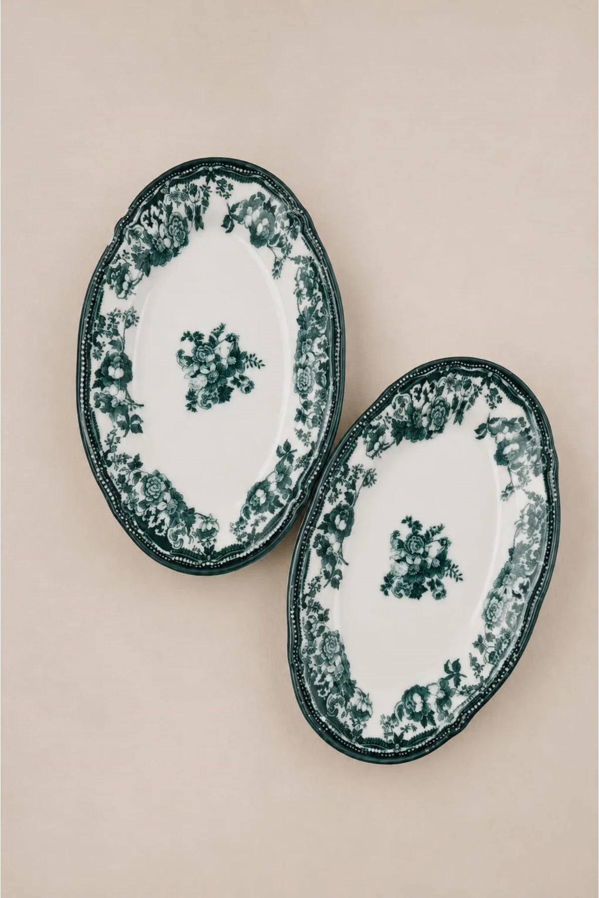 Porselen Velour Green Fulya Kayık Tabak 22cm 2 Parça - PORSER Görsel 2