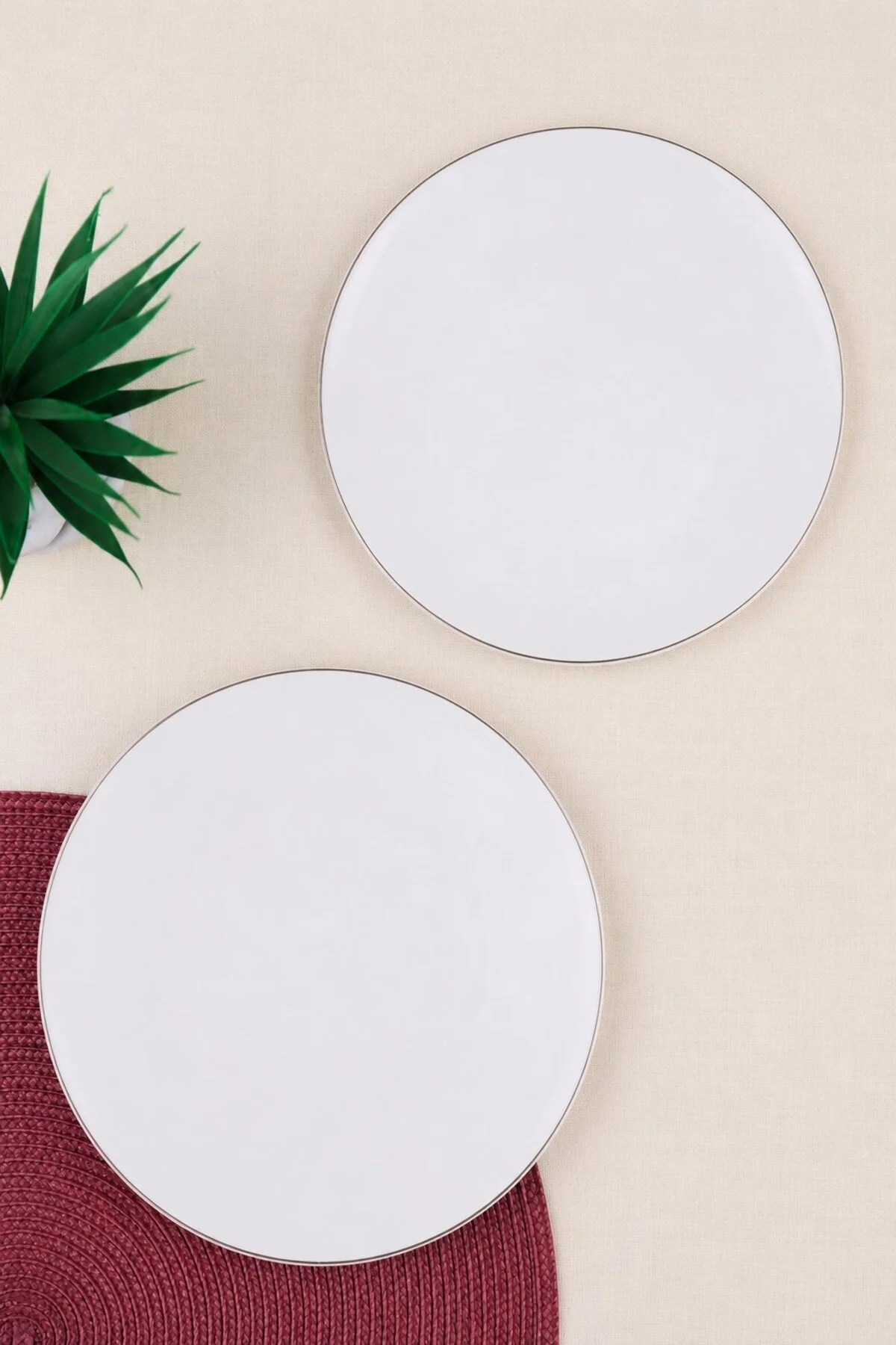 Tabak Evi Porselen Chic Platin Yaldızlı Pasta Tabağı 20,50cm 2 li