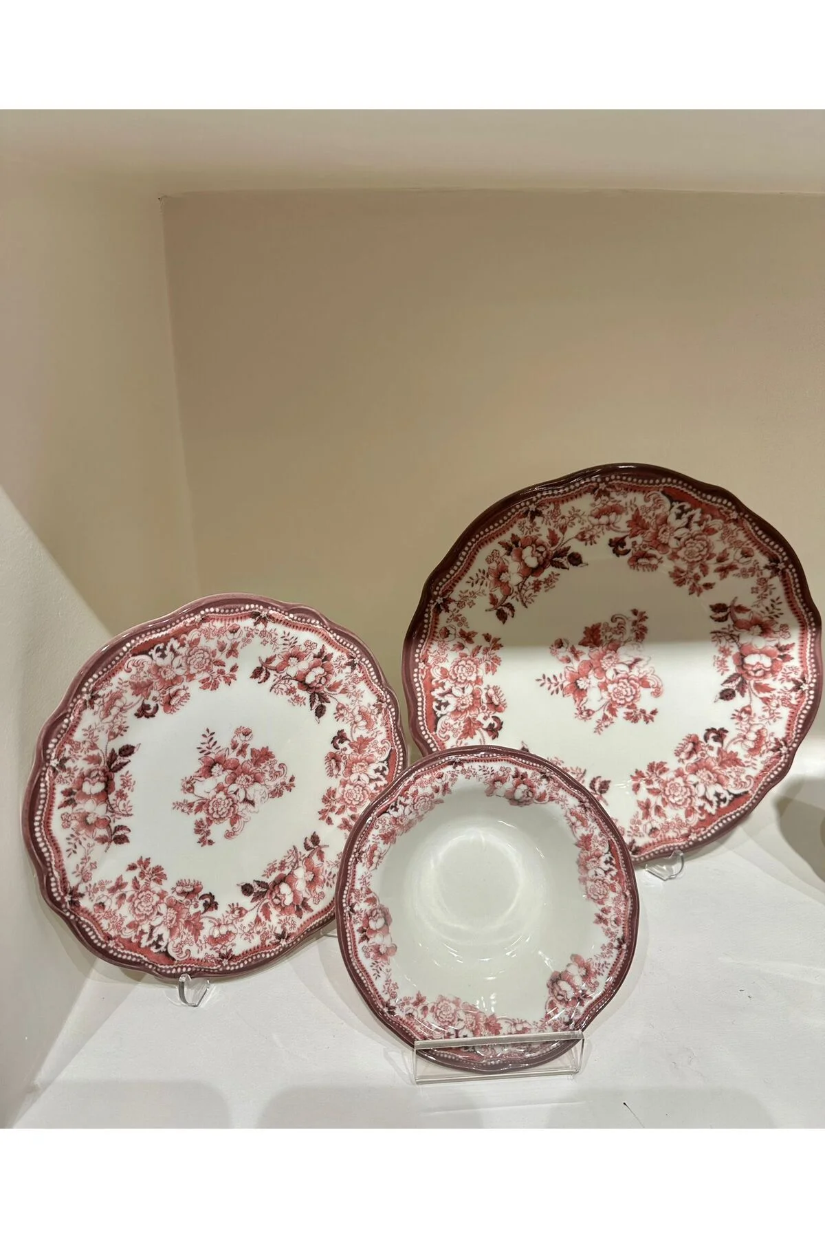 Fulya Velour Maroon 24 Parça 6 Kişilik Yemek Takımı - PORSER Görsel 3