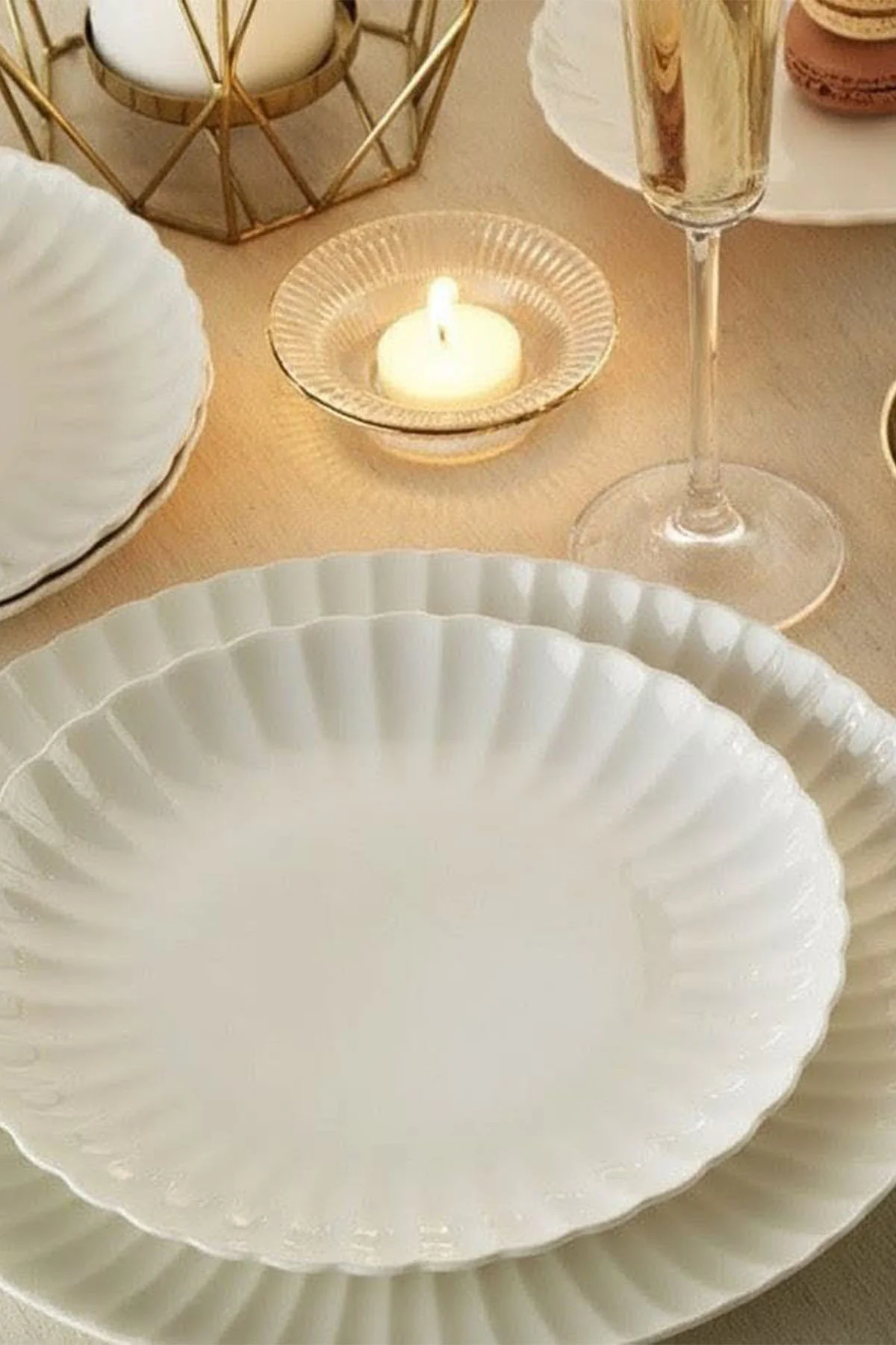 Bone Luz Form 52 Parça 12 Kişilik Yemek Takımı - Kütahya Porselen Görsel 3