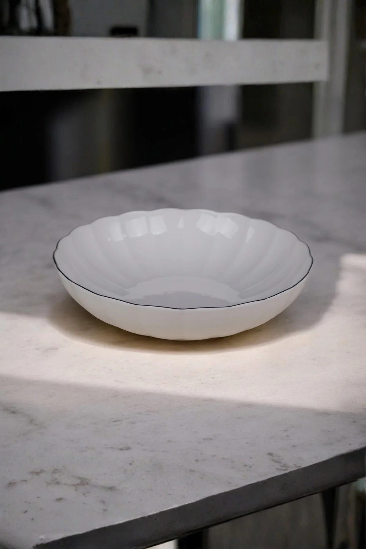 Bone Luz Platin Fileli Bowl Kase 25x6cm 2000ml 4 lü BNLZF25KS00 - Kütahya Porselen Görsel 2