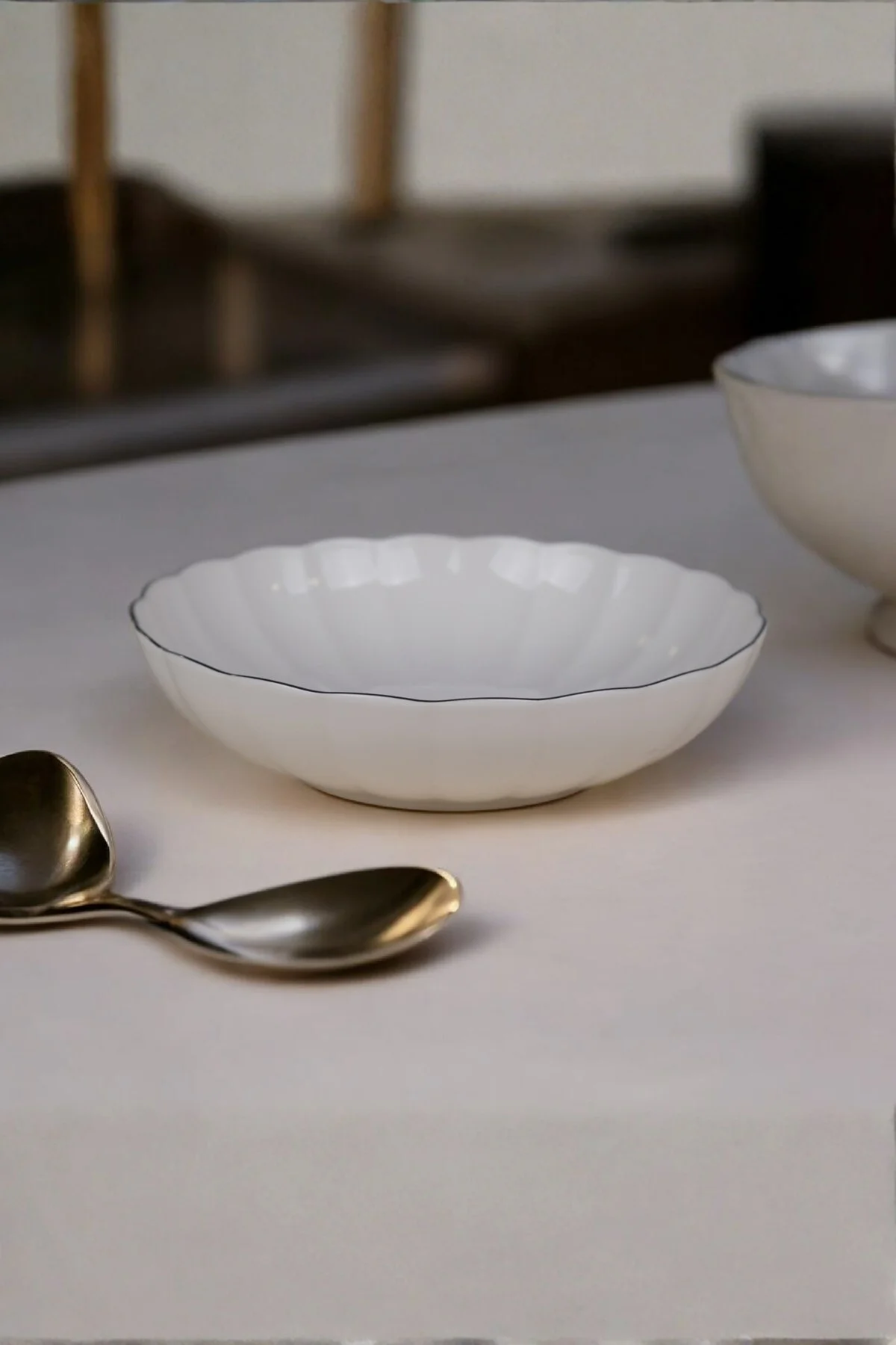 Bone Luz Platin Fileli Bowl Kase 25x6cm 2000ml 4 lü BNLZF25KS00 - Kütahya Porselen Görsel 3