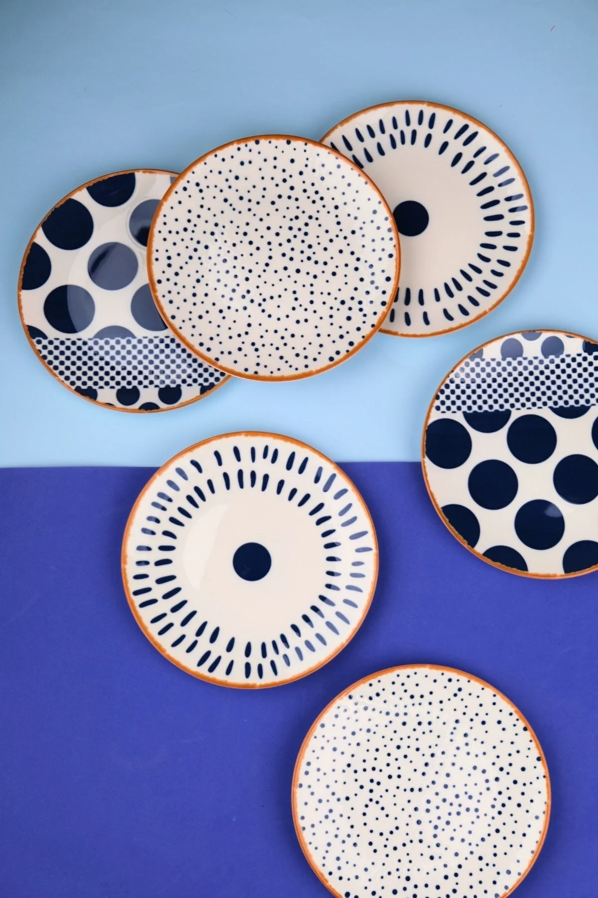 Tabak Evi Porselen Spotty Karma Pasta Tabağı Seti 19,50cm 6 Kişilik 6 Parça - tabakevi Görsel 3