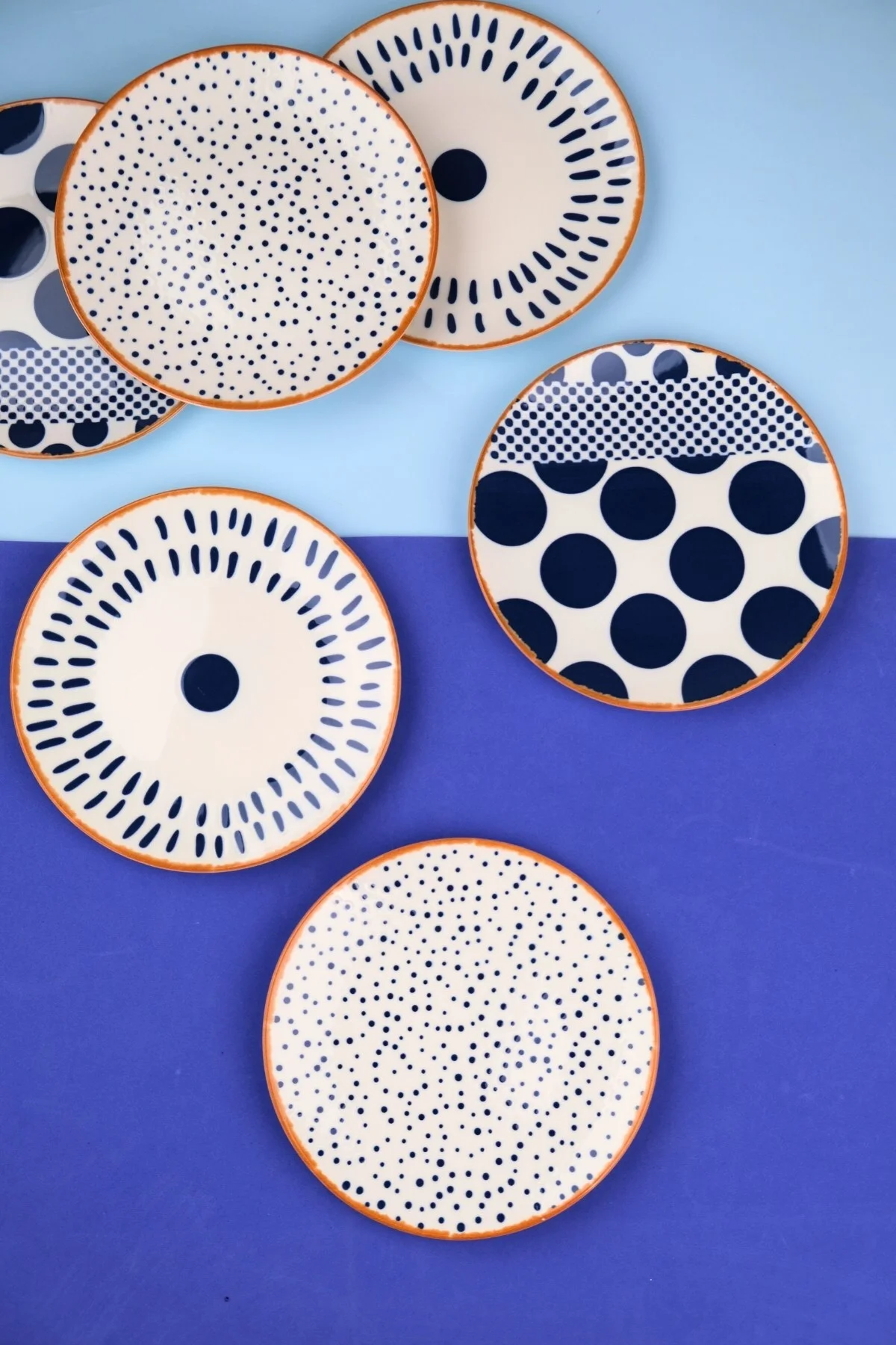 Tabak Evi Porselen Spotty Karma Pasta Tabağı Seti 19,50cm 6 Kişilik 6 Parça - tabakevi Görsel 4