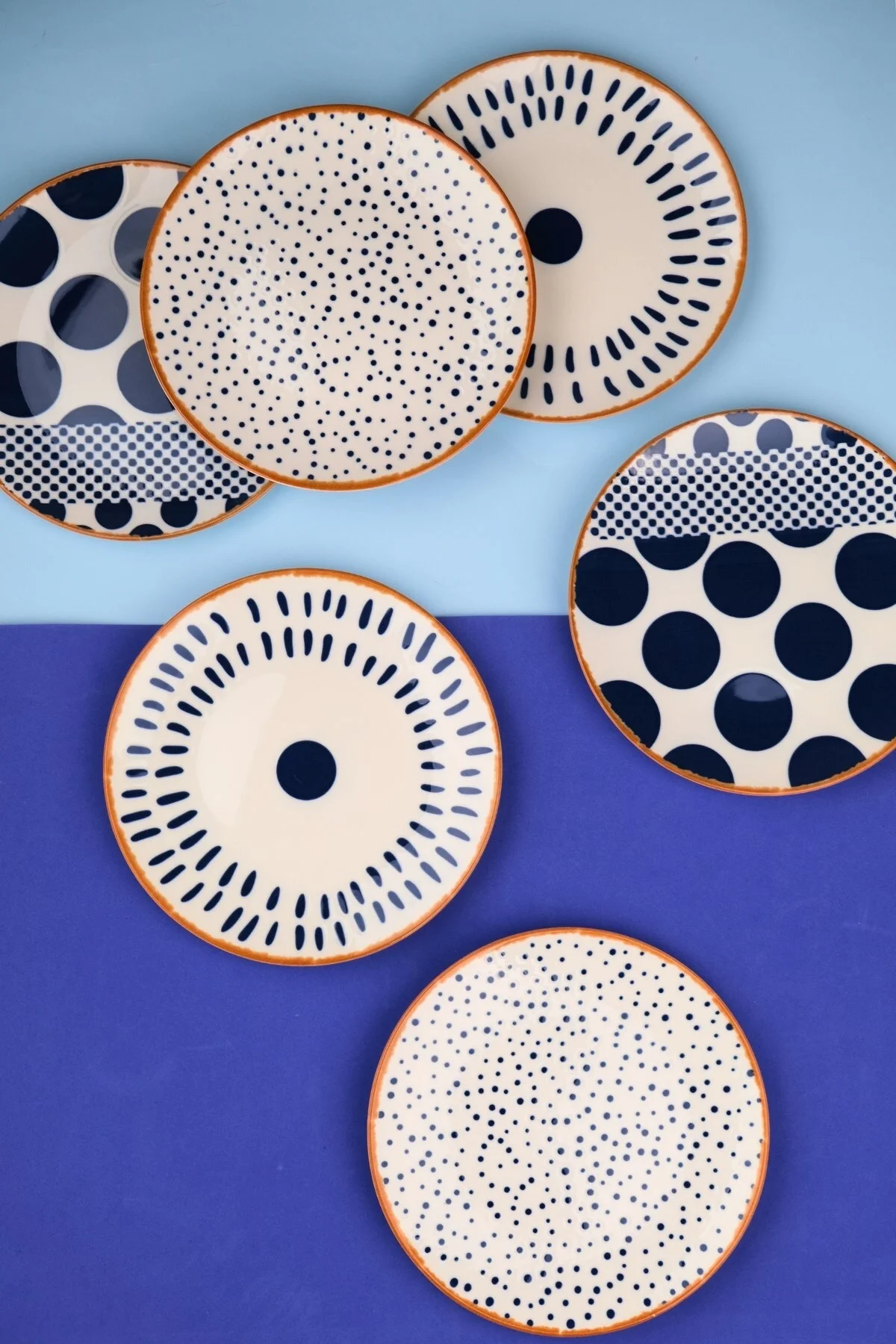 Tabak Evi Porselen Spotty Karma Pasta Tabağı Seti 19,50cm 6 Kişilik 6 Parça - tabakevi Görsel 2