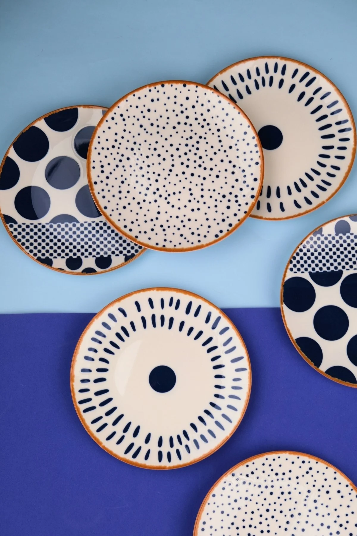 Tabak Evi Porselen Spotty Karma Pasta Tabağı Seti 19,50cm 6 Kişilik 6 Parça - tabakevi Görsel 5