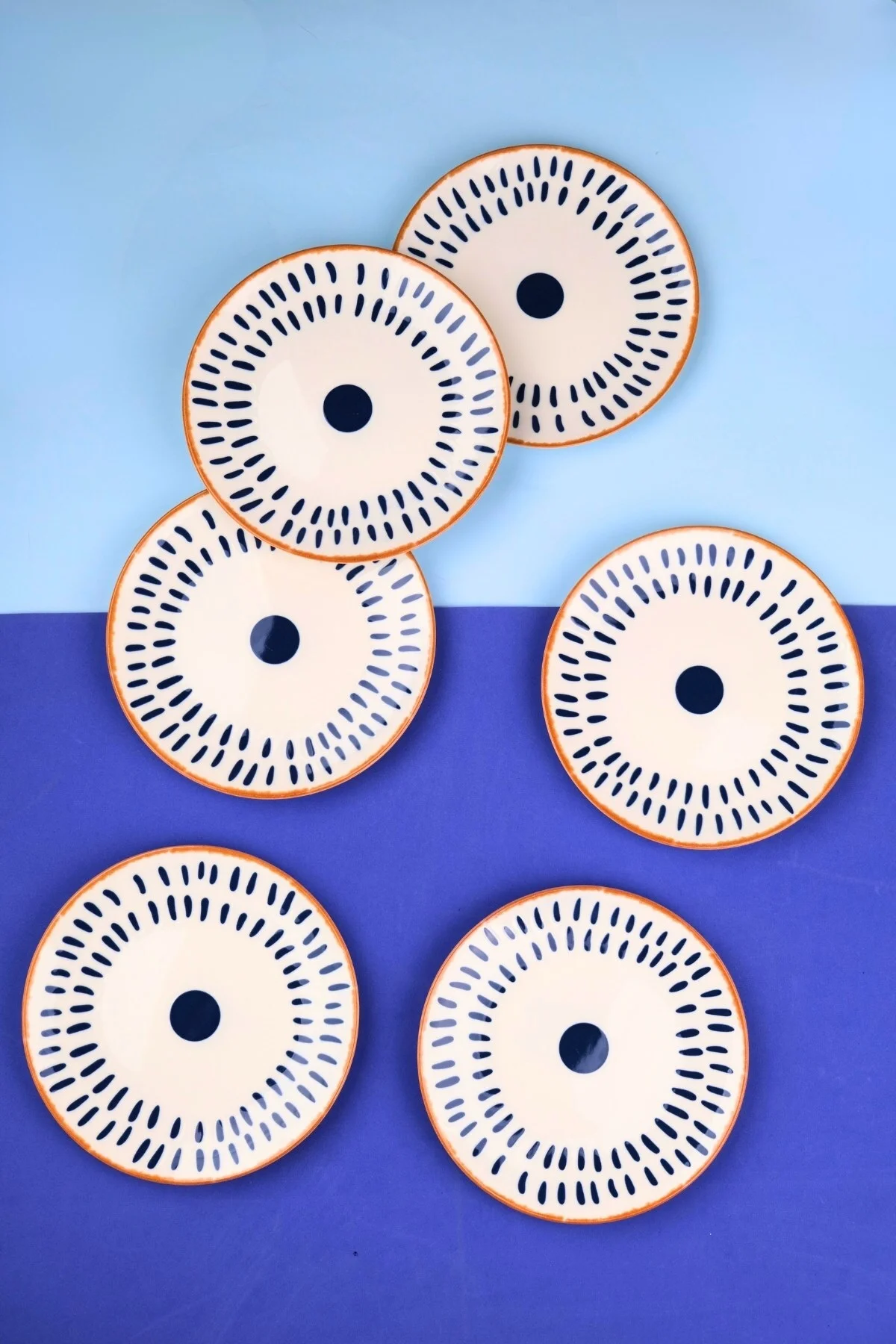 Tabak Evi Porselen Spotty Pasta Tabağı 19,50cm SP3 6 Kişilik 6 Parça