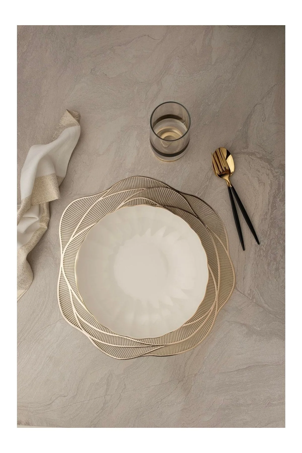 Bone Luz Altın File Çorba Kasesi 15cm 4 lü - Kütahya Porselen Görsel 3
