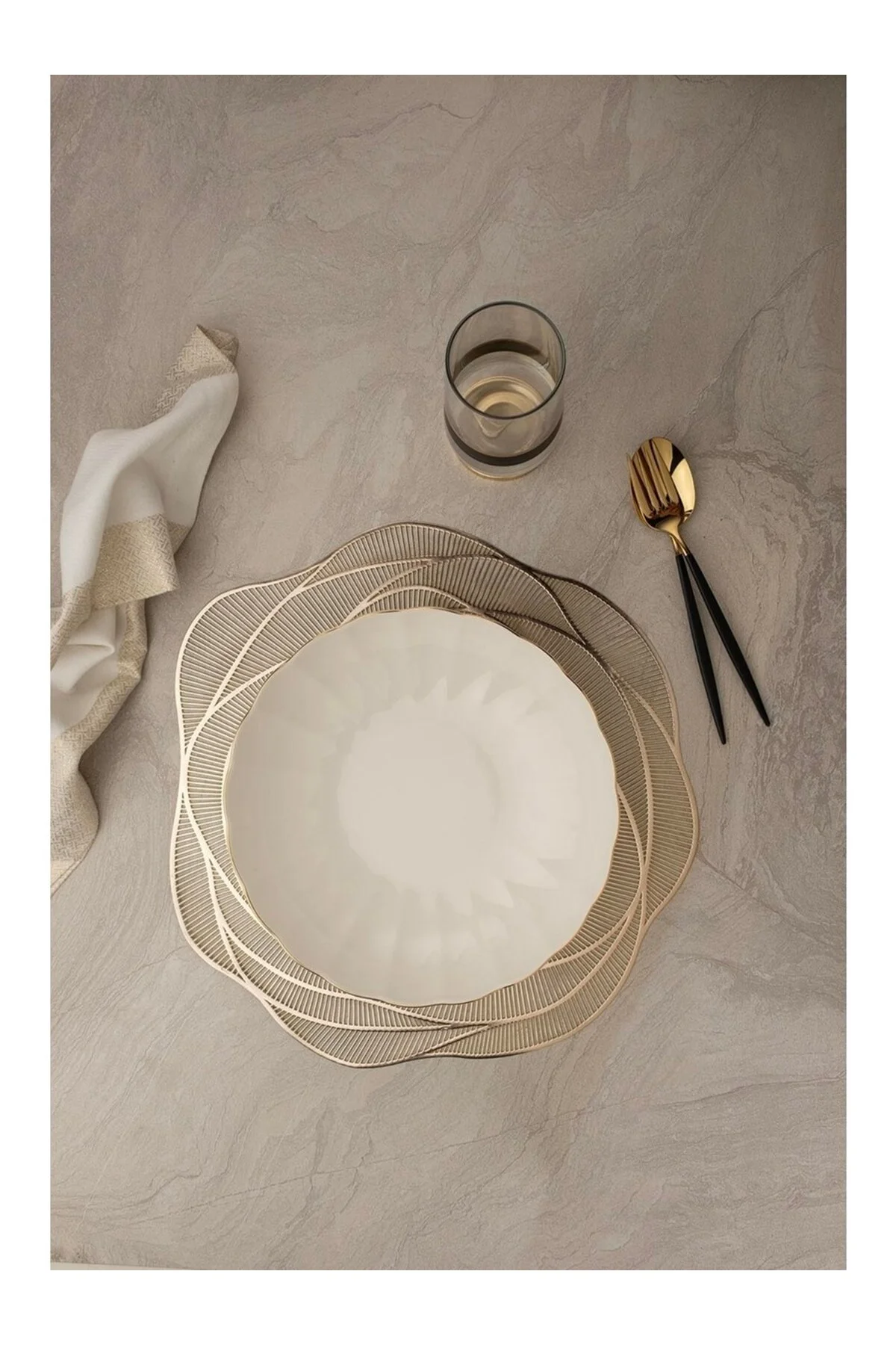 Bone Luz Altın File Çorba Kasesi 15cm 2 li - Kütahya Porselen Görsel 3