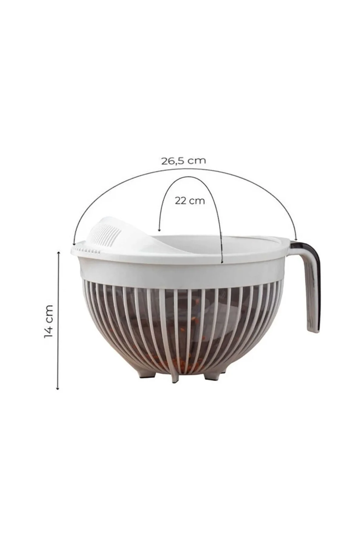 İdeas Qmix Pirinç Süzgeci Fil Dişi 3000ml 22cm - Qlüx Görsel 2