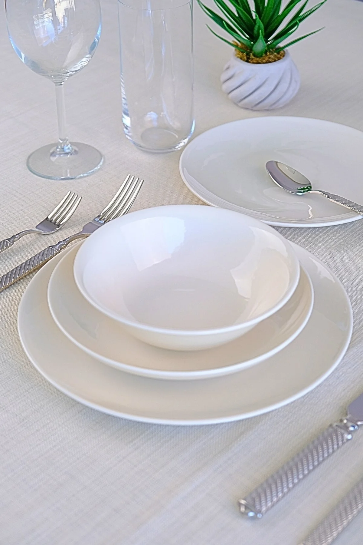 Tabak Evi Porselen Chic Yemek Takımı 24 Parça 6 Kişilik - tabakevi Görsel 5