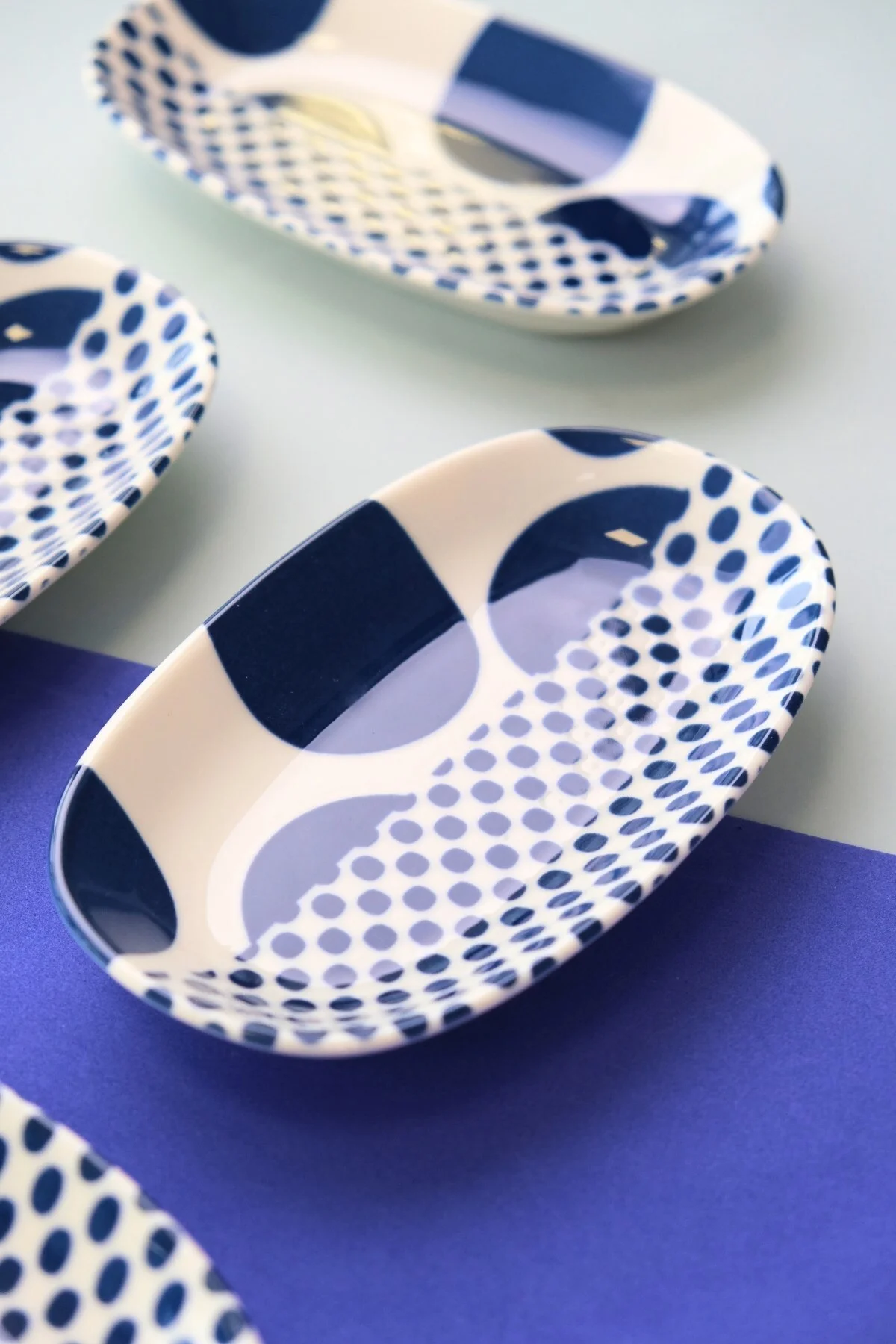 Tabak Evi Porselen Spotty Oval Kayık Tabak 15x8,5x2cm 4 Parça - tabakevi Görsel 2