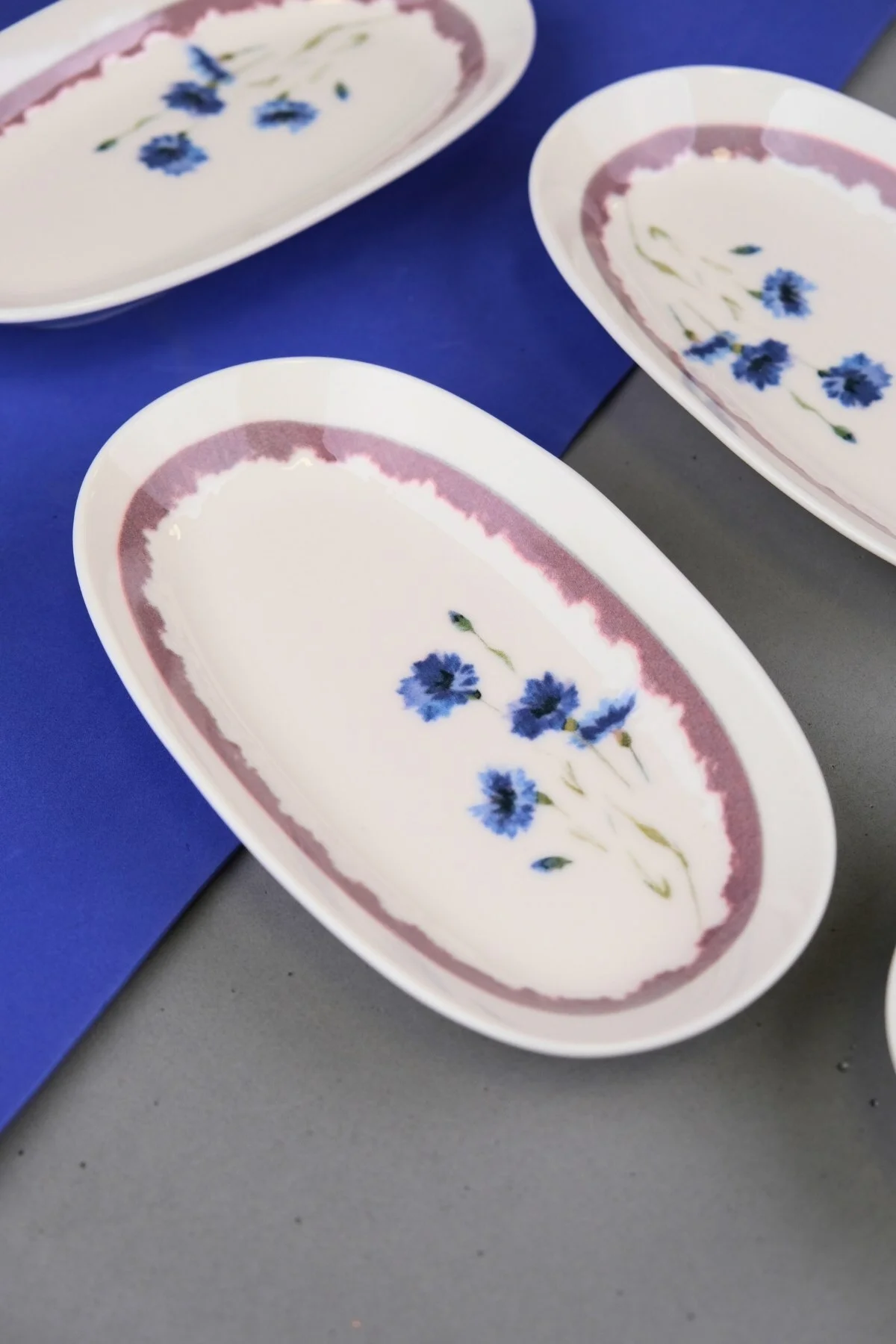 Tabak Evi Porselen Morden Oval Kayık Tabak 19x11x2,50cm 4 Parça - tabakevi Görsel 2