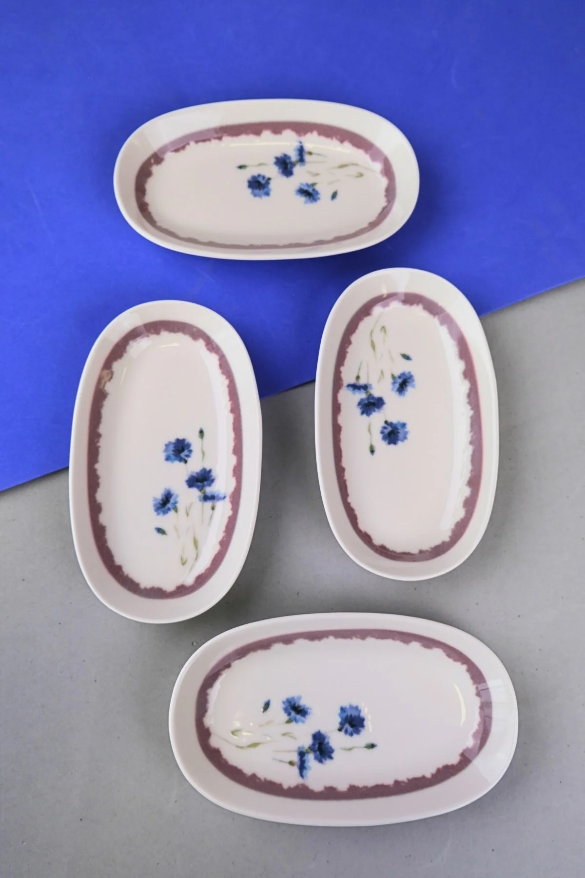 Tabak Evi Porselen Morden Oval Kayık Tabak 19x11x2,50cm 4 Parça
