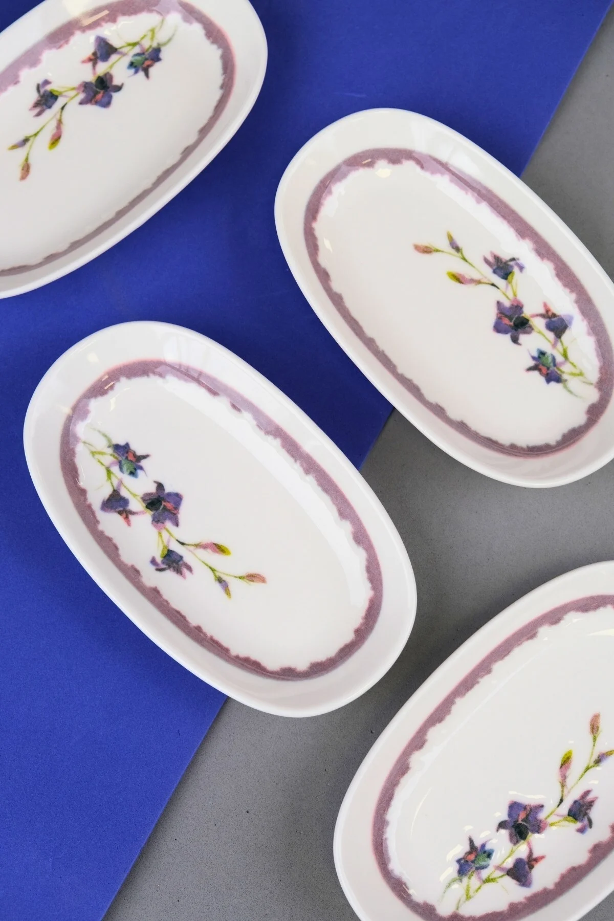 Tabak Evi Porselen Morden Oval Kayık Tabak 15x8,5x2cm 4 Parça - tabakevi Görsel 2