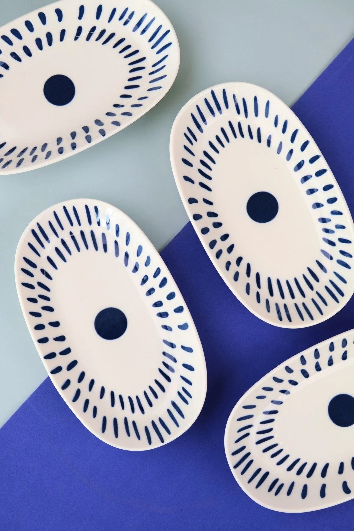 Tabak Evi Porselen Spotty Oval Kayık Tabak 19x11x2,50cm 4 Parça - tabakevi Görsel 3
