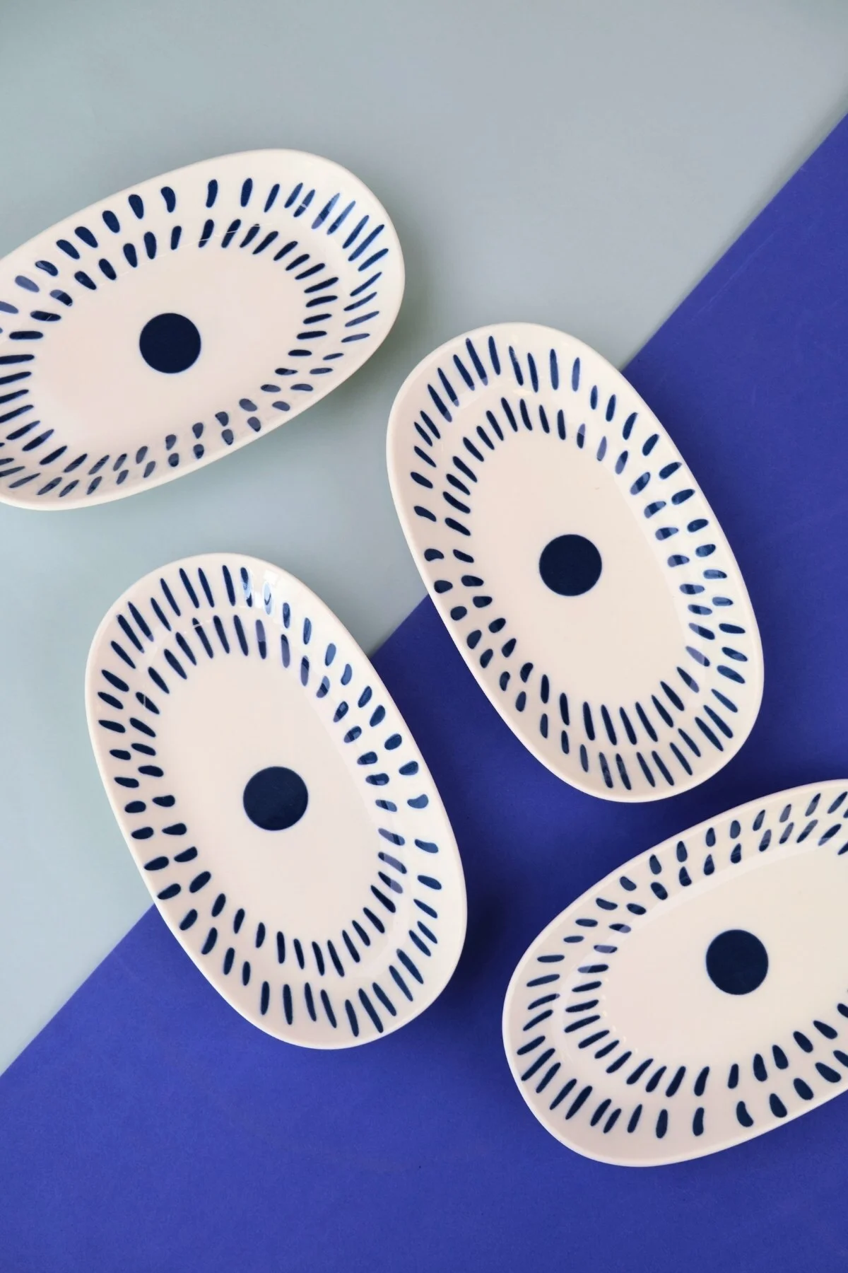 Tabak Evi Porselen Spotty Oval Kayık Tabak 19x11x2,50cm 4 Parça - tabakevi Görsel 4