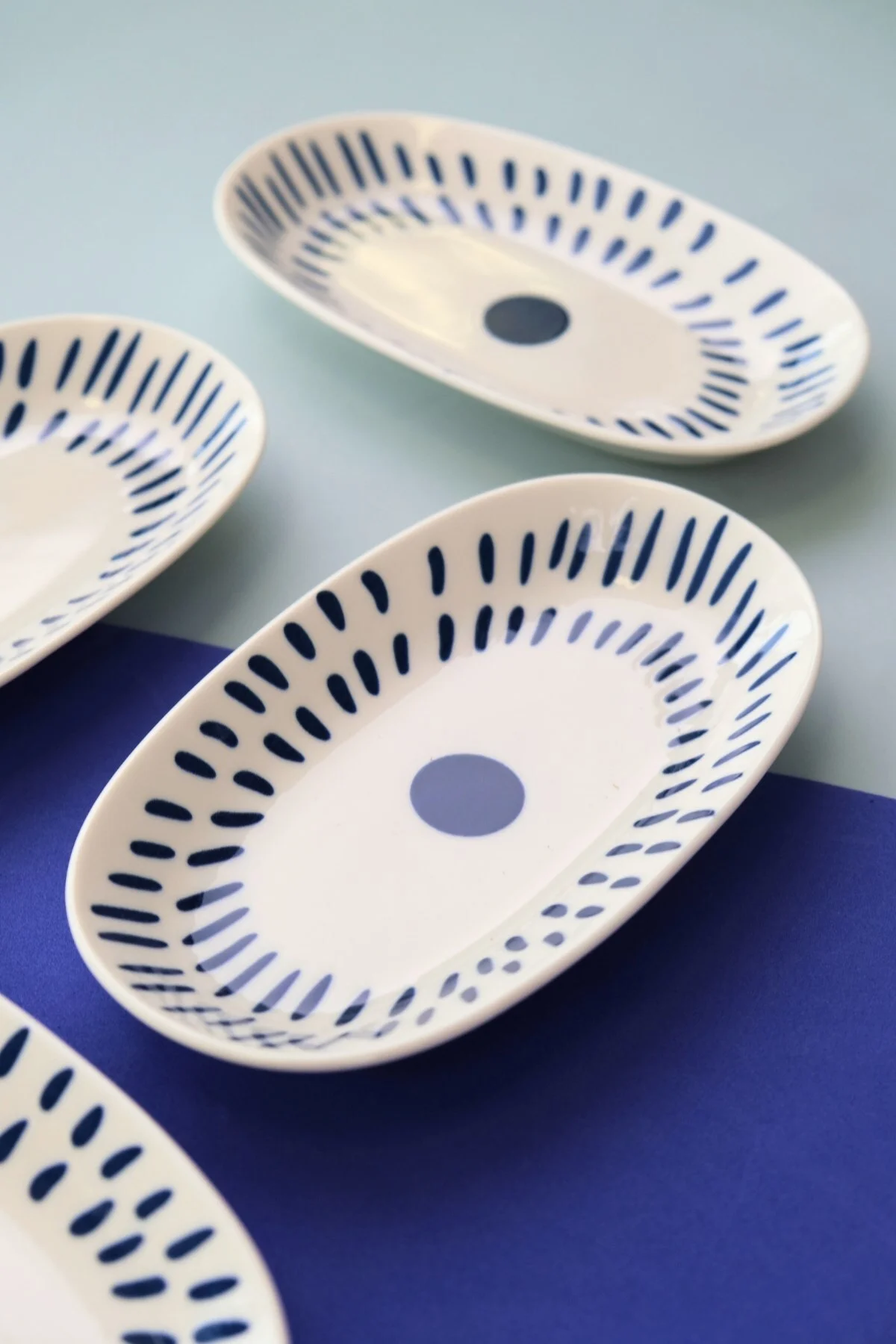 Tabak Evi Porselen Spotty Oval Kayık Tabak 19x11x2,50cm 4 Parça - tabakevi Görsel 2