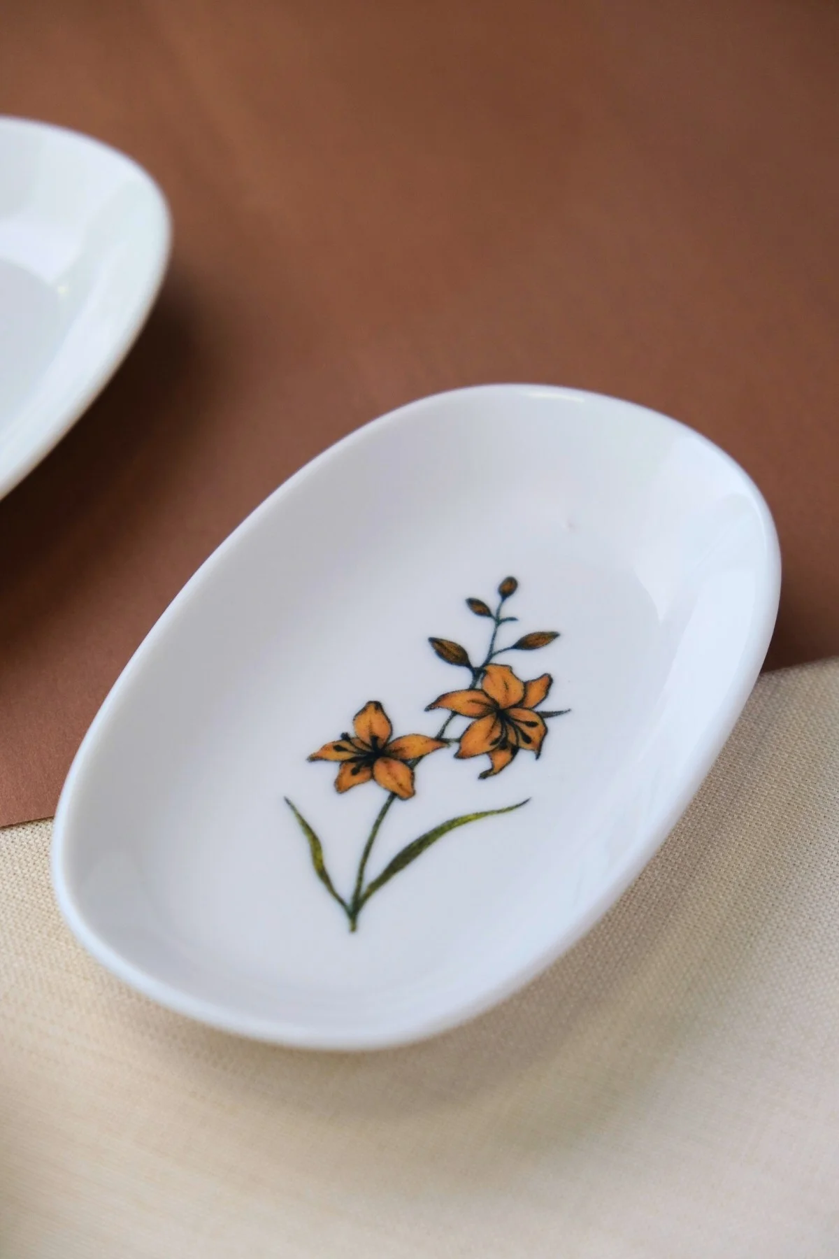 Tabak Evi Porselen Azelya Oval Kayık Tabak 15x8,5x2cm 4 Parça - tabakevi Görsel 3