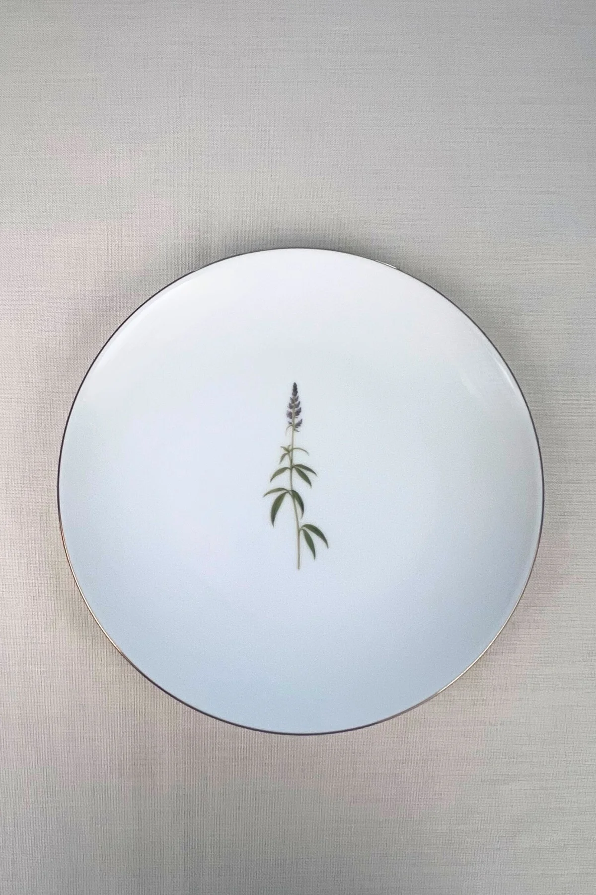Tabak Evi Porselen Natura Salkım Altın Yaldız Servis Tabağı 24,50cm 6 lı - tabakevi Görsel 3