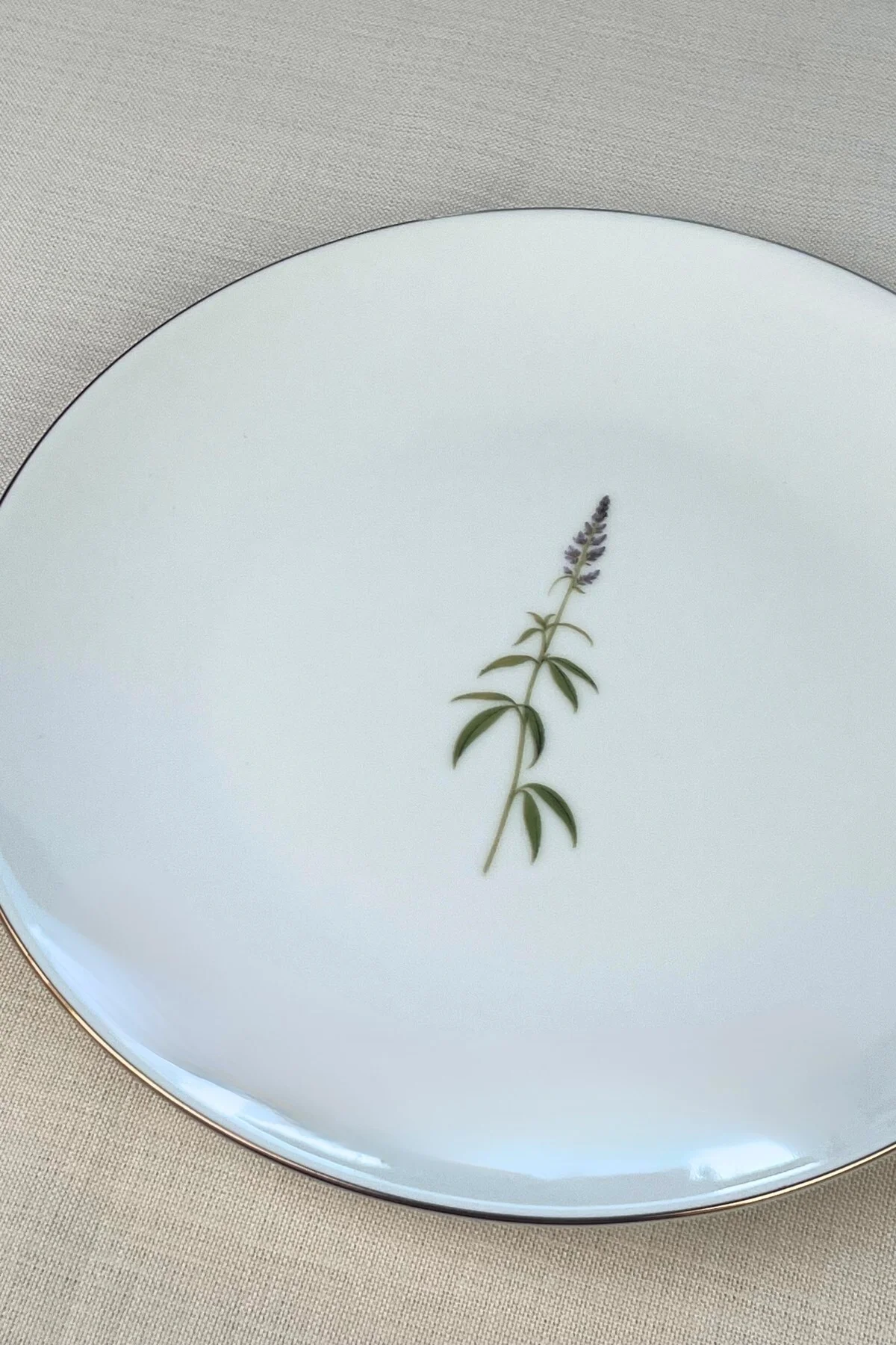 Tabak Evi Porselen Natura Salkım Altın Yaldız Servis Tabağı 24,50cm 6 lı - tabakevi Görsel 2