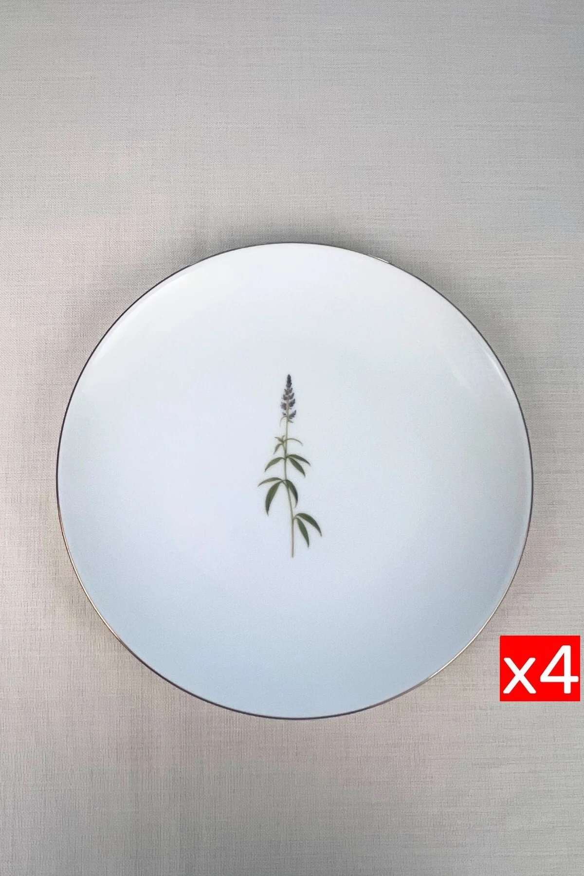 Tabak Evi Porselen Natura Salkım Altın Yaldız Servis Tabağı 24,50cm 4 lü