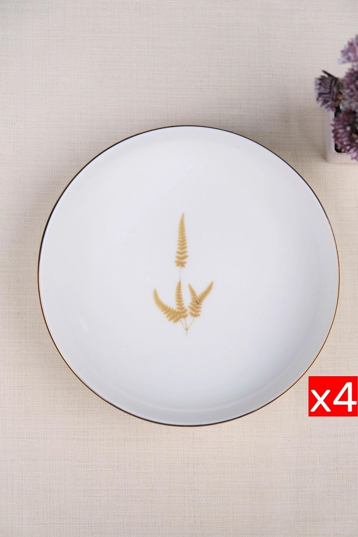 Tabak Evi Porselen Natura Marinum Altın Yaldız Çukur Tabak 18,50cm 4 lü