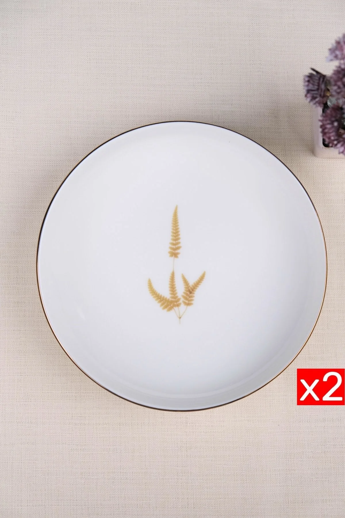 Tabak Evi Porselen Natura Marinum Altın Yaldız Çukur Tabak 18,50cm 2 li - tabakevi Görsel 2