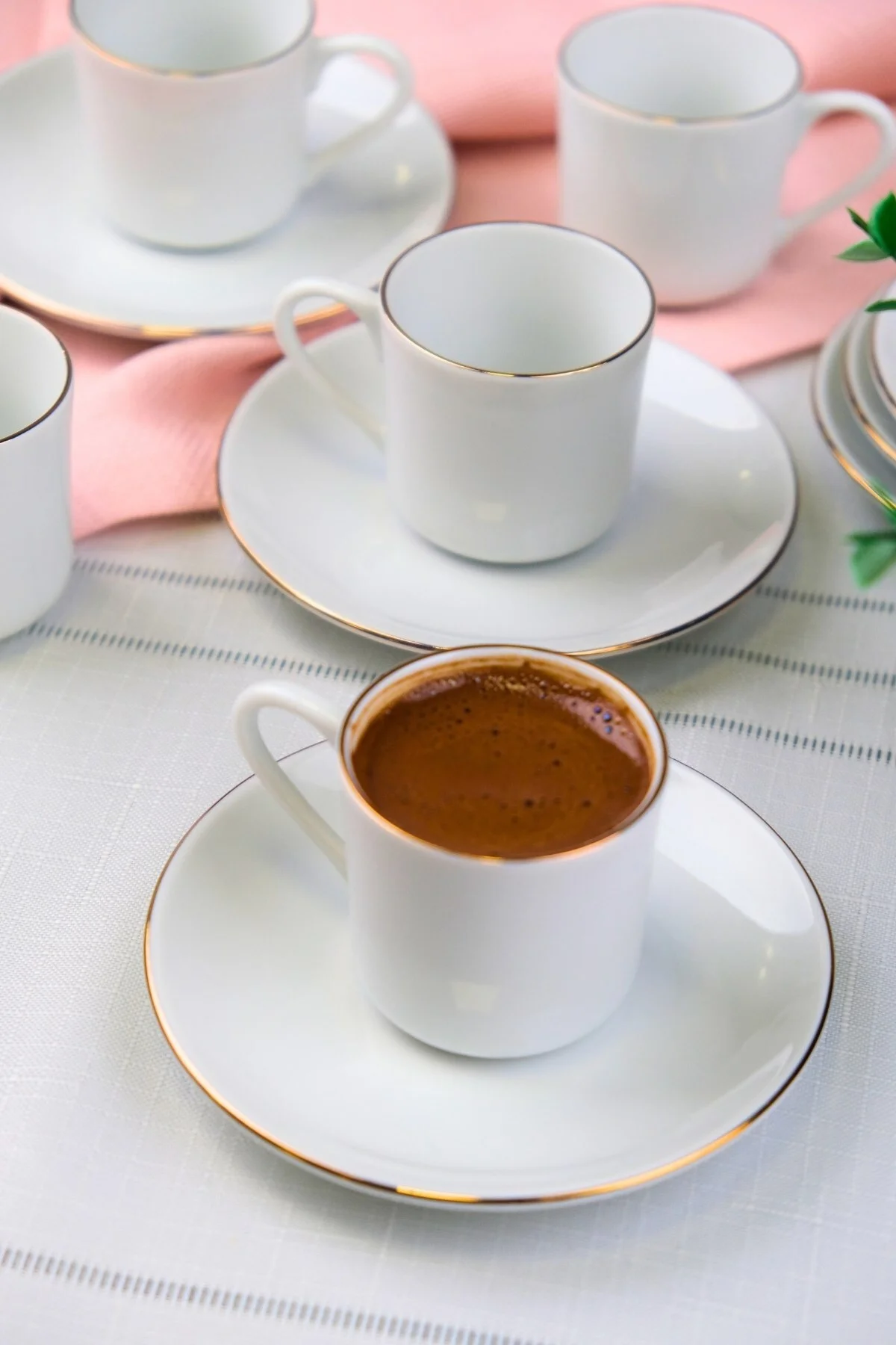 Tabak Evi Porselen Rose Altın Yaldız Kahve Fincan Takımı 70cc 6 Kişilik 12 Parça - tabakevi Görsel 7