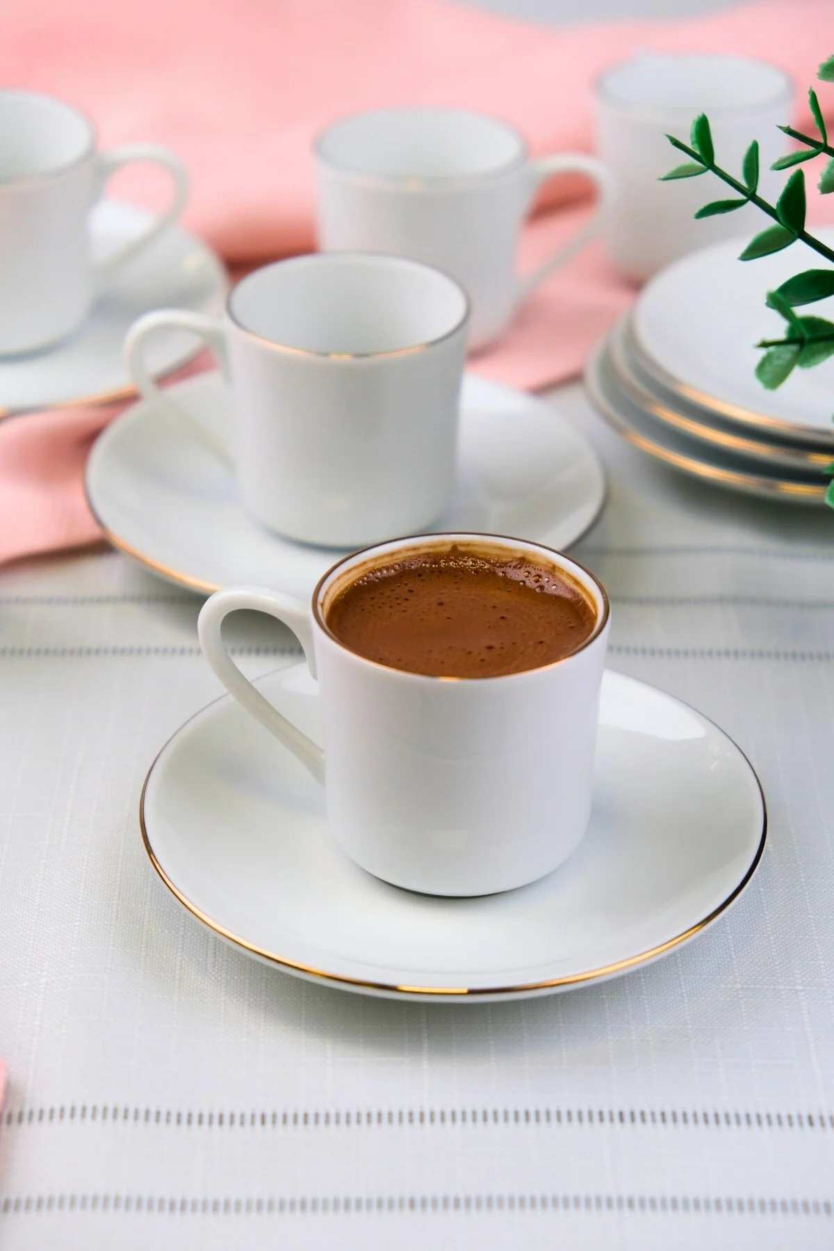 Tabak Evi Porselen Rose Altın Yaldız Kahve Fincan Takımı 70cc 6 Kişilik 12 Parça - tabakevi Görsel 8
