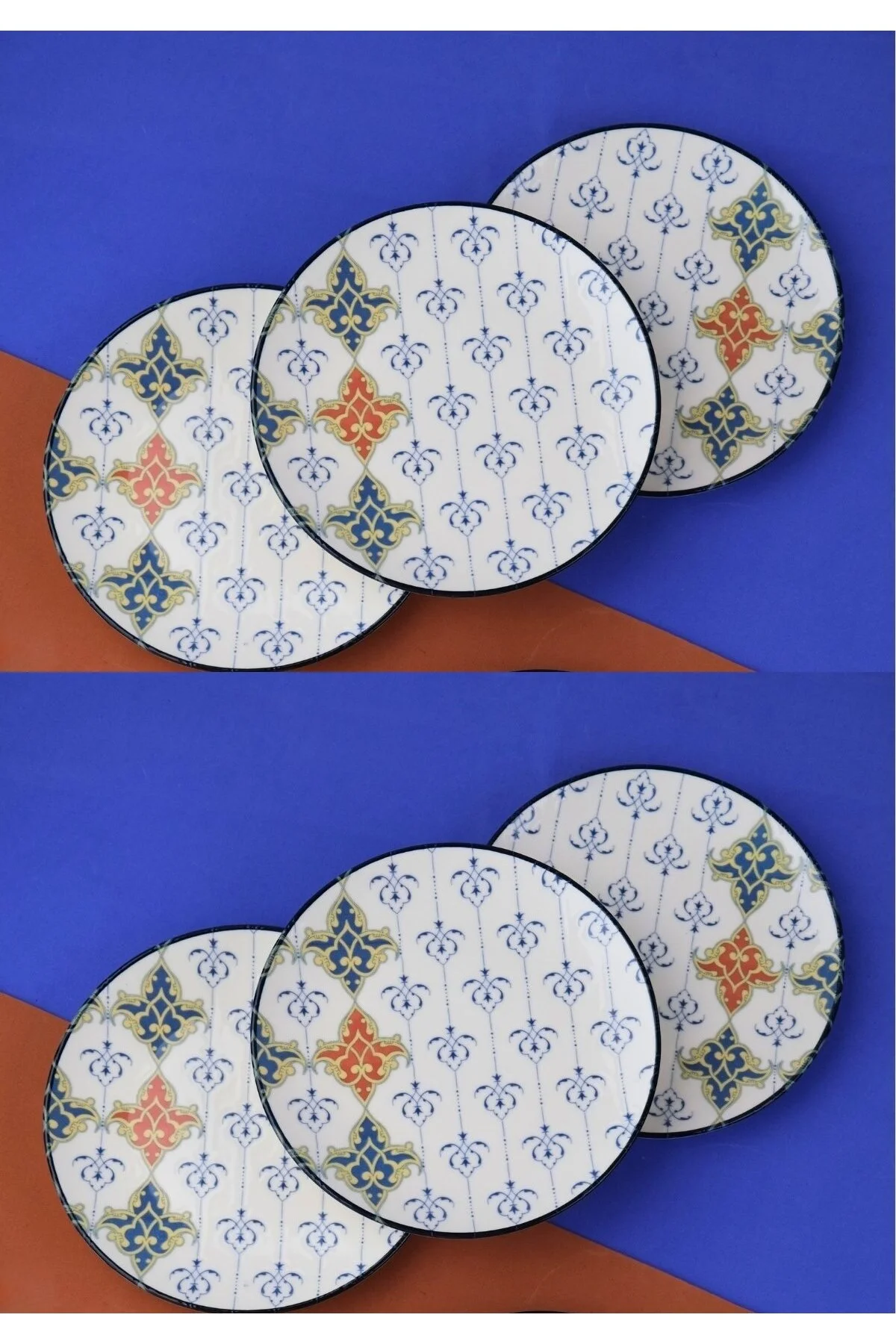 Tabak Evi Porselen Audrey 6 Kişilik Pasta Takımı 20cm ve Çay Tabak Takımı 12cm - tabakevi Görsel 2