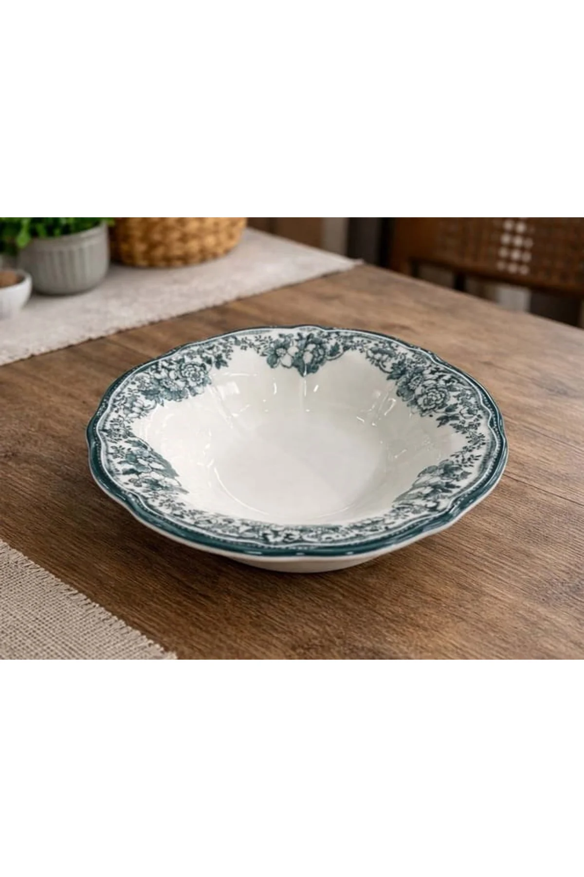 Porser Porselen Velour Green Fulya Bowl Kase 26cm Tekli - PORSER Görsel 2