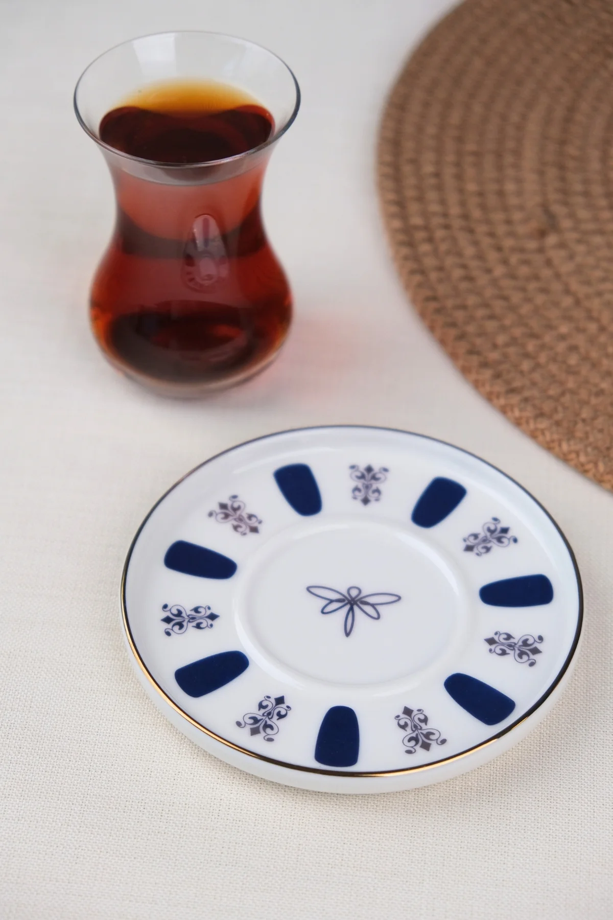 Tabak Evi Porselen Acem Zade Lacivert Çay Tabağı 12,5cm Tekli - tabakevi Görsel 2