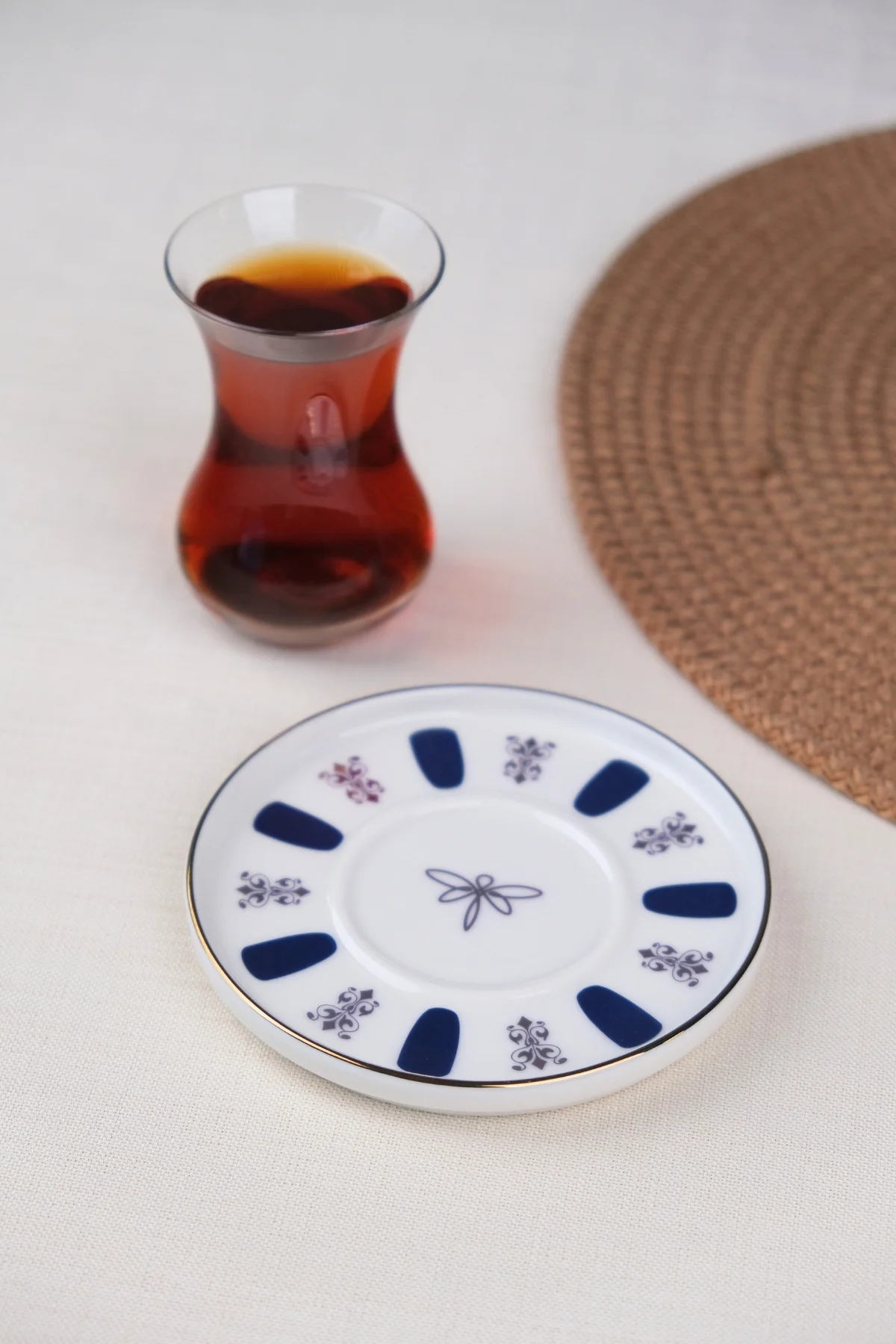 Tabak Evi Porselen Acem Zade Lacivert Çay Tabağı 12,5cm Tekli - tabakevi Görsel 4
