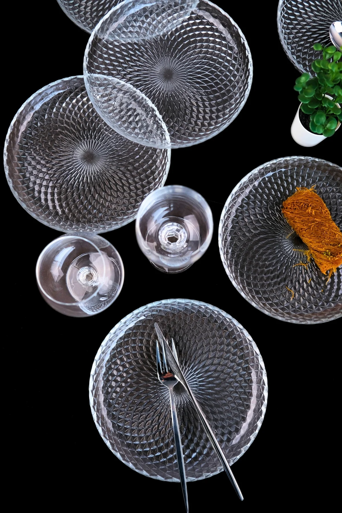 Tabak Evi Aden Cam Pasta Tabağı 19cm Sade 6 lı 2339 - tabakevi Görsel 5