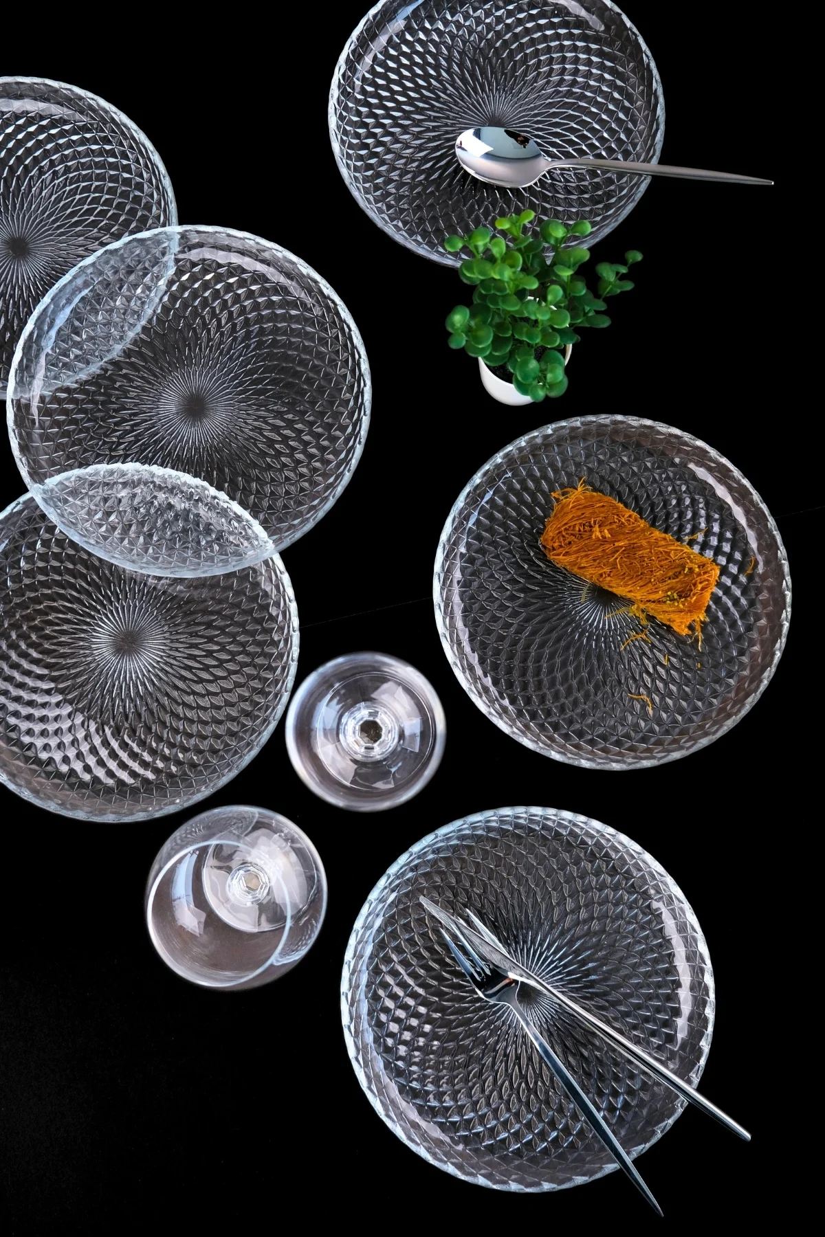 Tabak Evi Aden Cam Pasta Tabağı 19cm Sade 6 lı 2339 - tabakevi Görsel 6