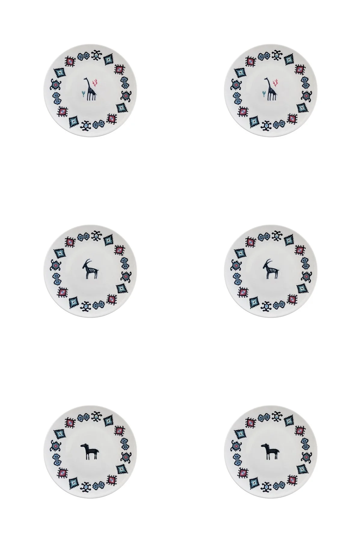 Porselen Hitit Pasta Tabağı Takımı 21cm 6 Parça TVL6PSTPRS1234