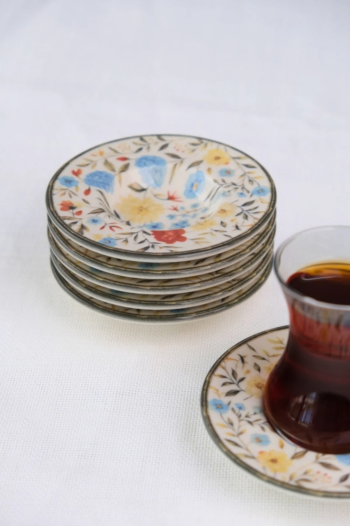 Tabak Evi Porselen Fiori Çay Tabağı Seti 12cm 6 Parça BNS6CTPRS1217 - tabakevi Görsel 2