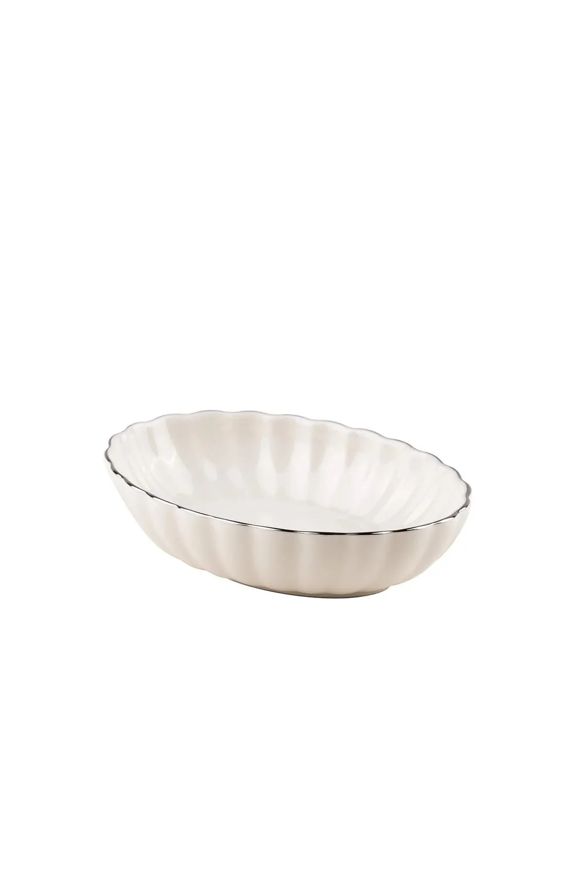 Bone Luz Form Oval Kase Platin File 4 Parça 15cm BNLZF15OKSS2220 - Kütahya Porselen Görsel 2