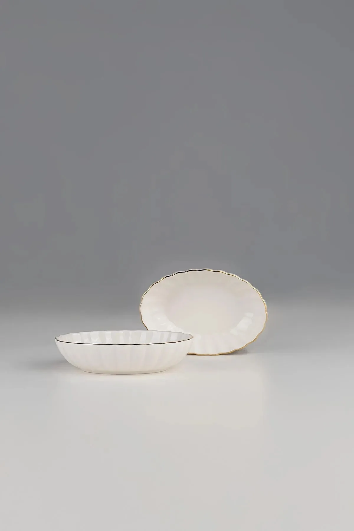 Bone Luz Form Oval Kase Altın File 4 Parça 15cm BNLZF15OKSS220 - Kütahya Porselen Görsel 3