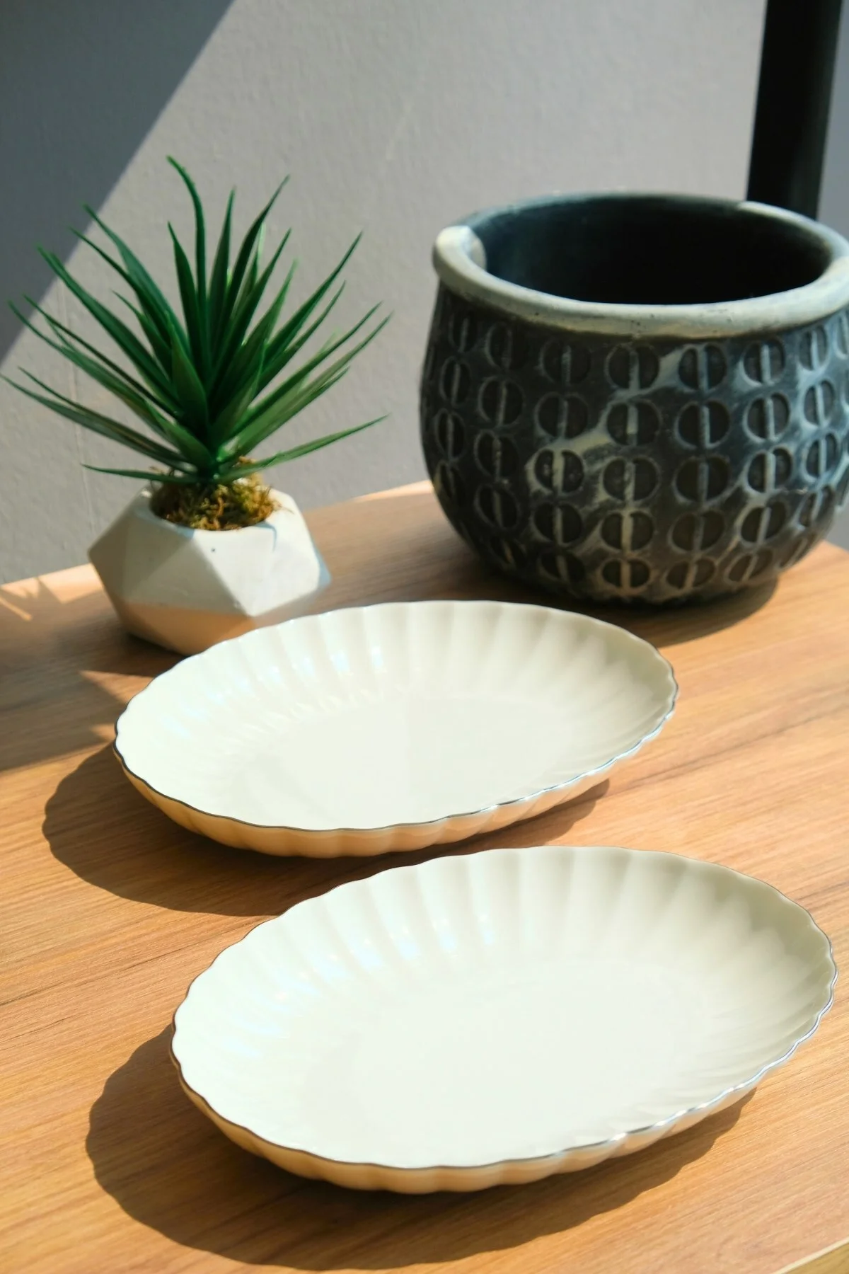 Bone Luz Platin File Kayık Tabak 27x19cm BNLZF28KY220 2 li - Kütahya Porselen Görsel 3