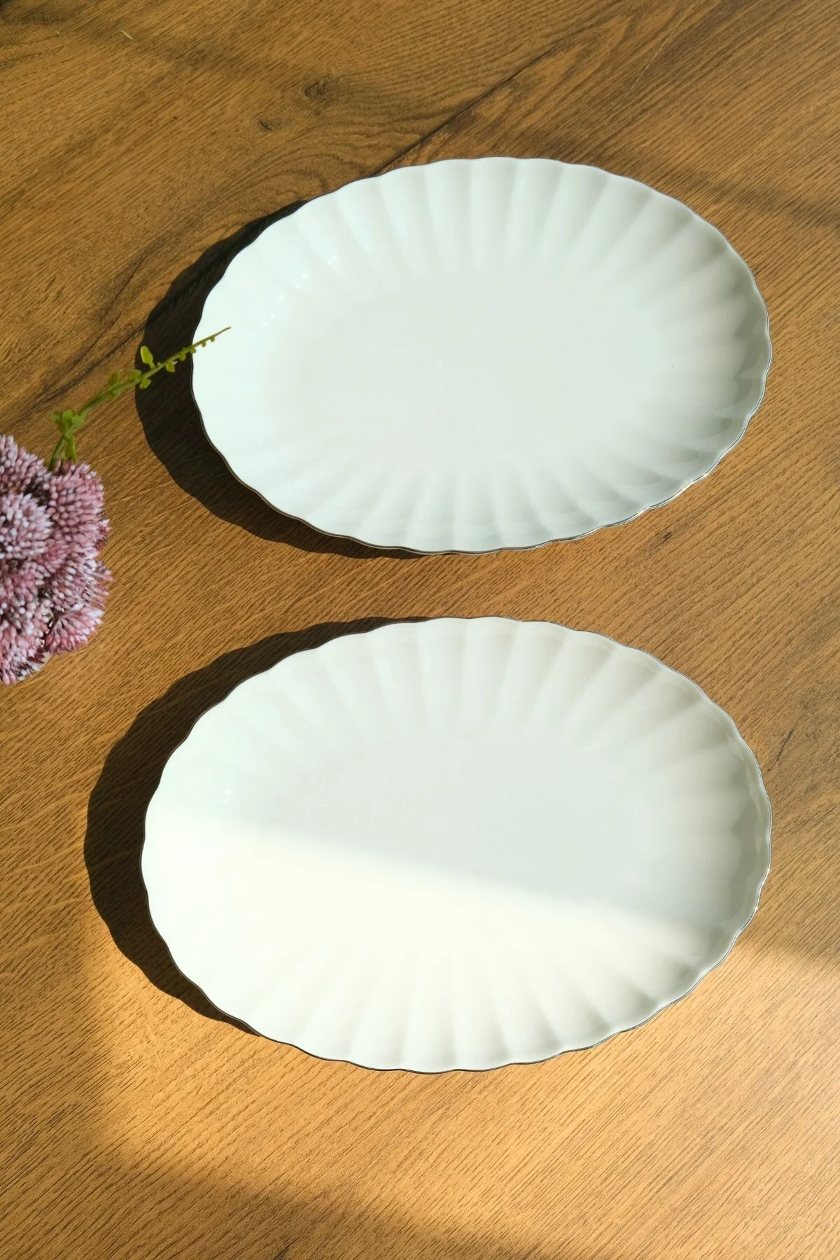 Bone Luz Platin File Kayık Tabak 27x19cm BNLZF28KY220 2 li - Kütahya Porselen Görsel 2