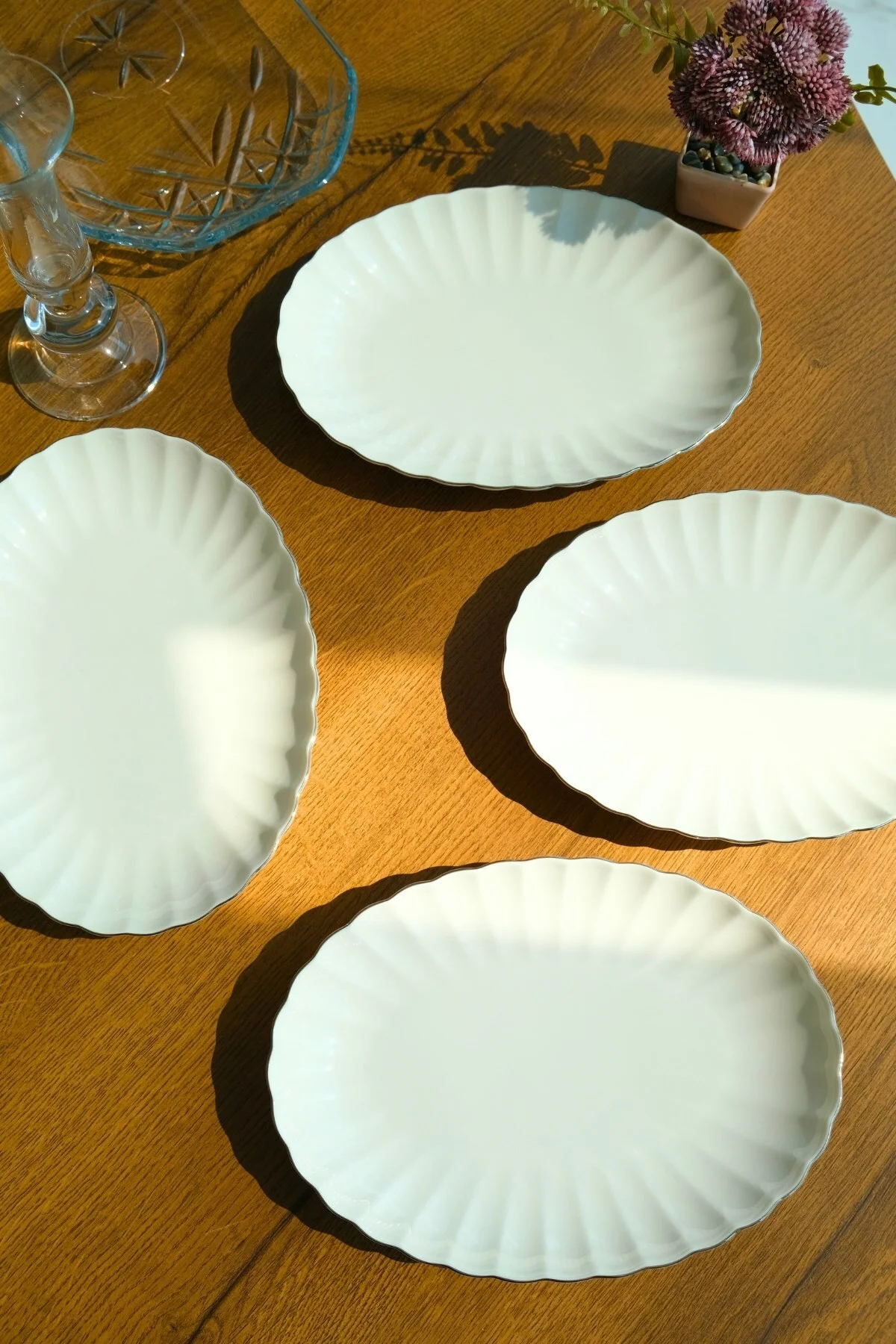 Bone Luz Platin File Kayık Tabak 27x19cm BNLZF28KY220 4 lü - Kütahya Porselen Görsel 2
