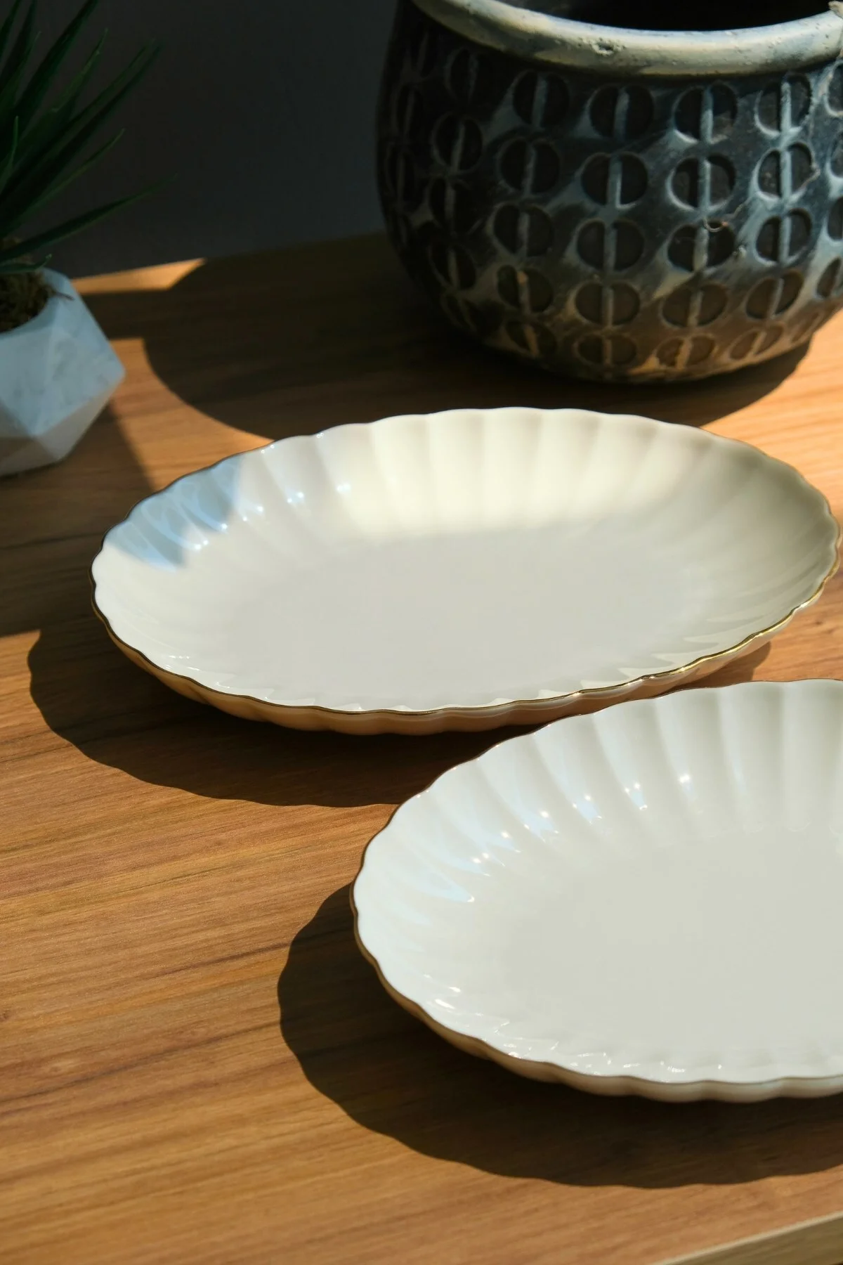 Bone Luz Altın File Kayık Tabak 24x17cm BNLZF24KY20 2 li