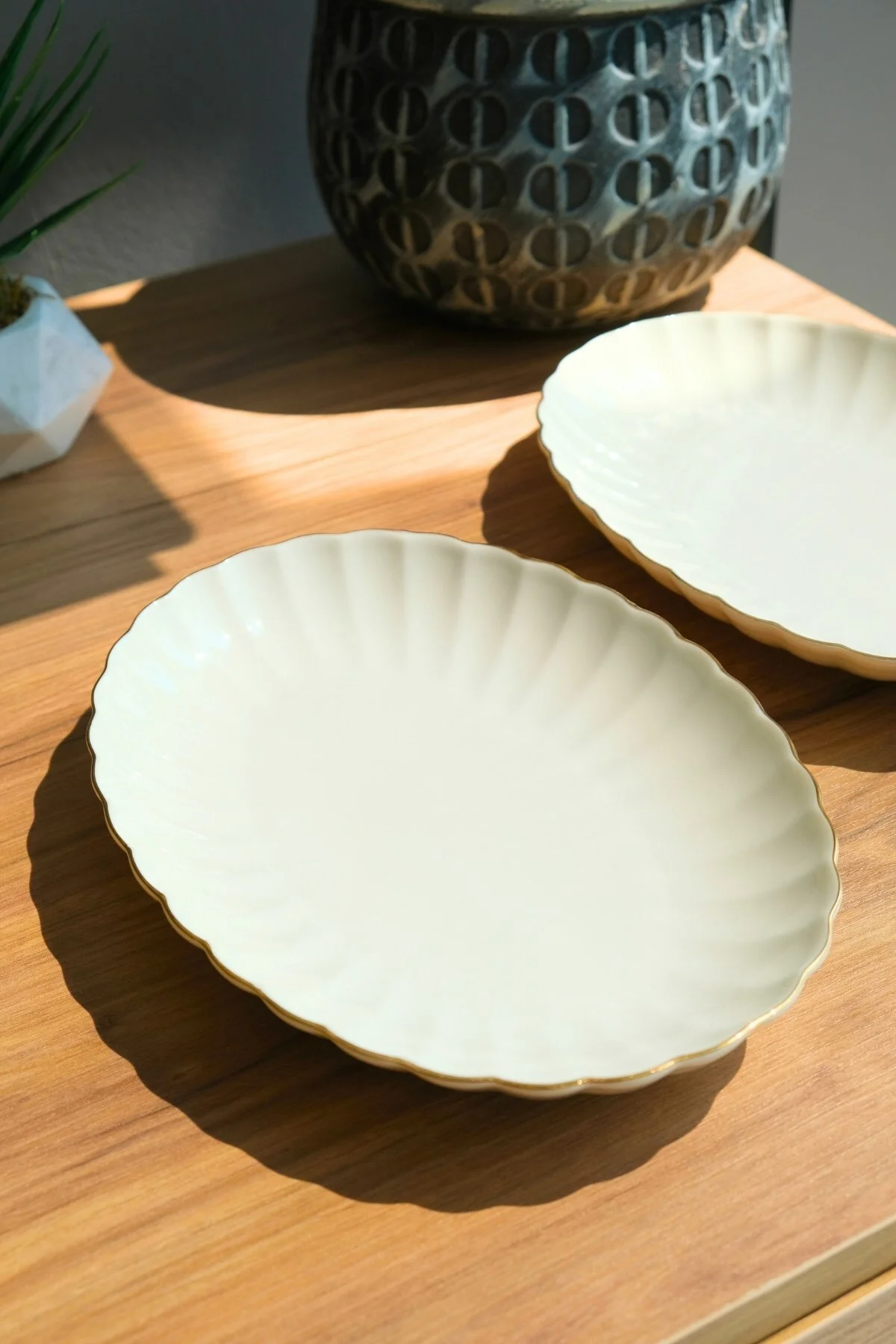 Bone Luz Altın File Kayık Tabak 24x17cm BNLZF24KY20 2 li - Kütahya Porselen Görsel 2