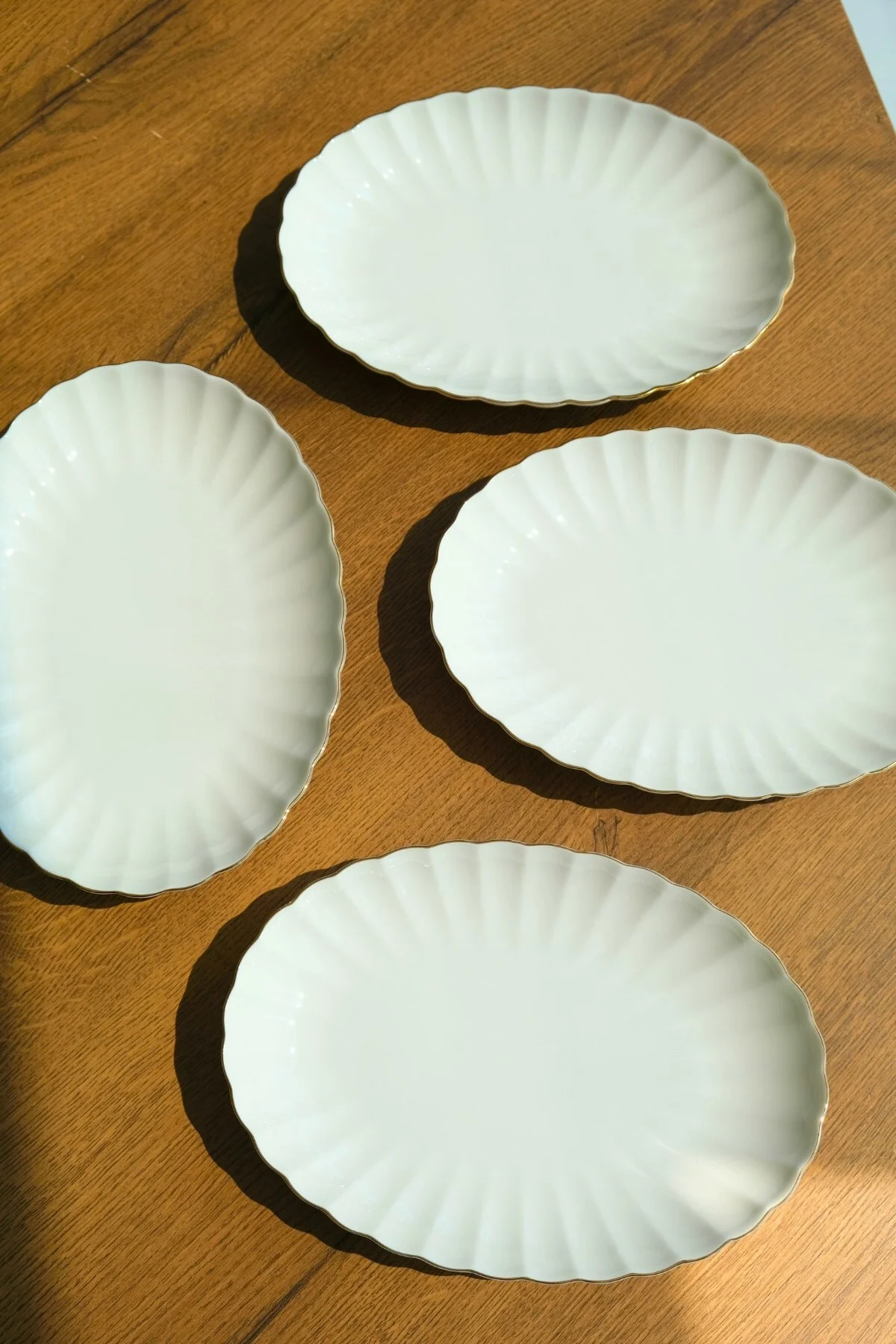 Bone Luz Altın File Kayık Tabak 27x19cm BNLZF28KY20 4 lü - Kütahya Porselen Görsel 2
