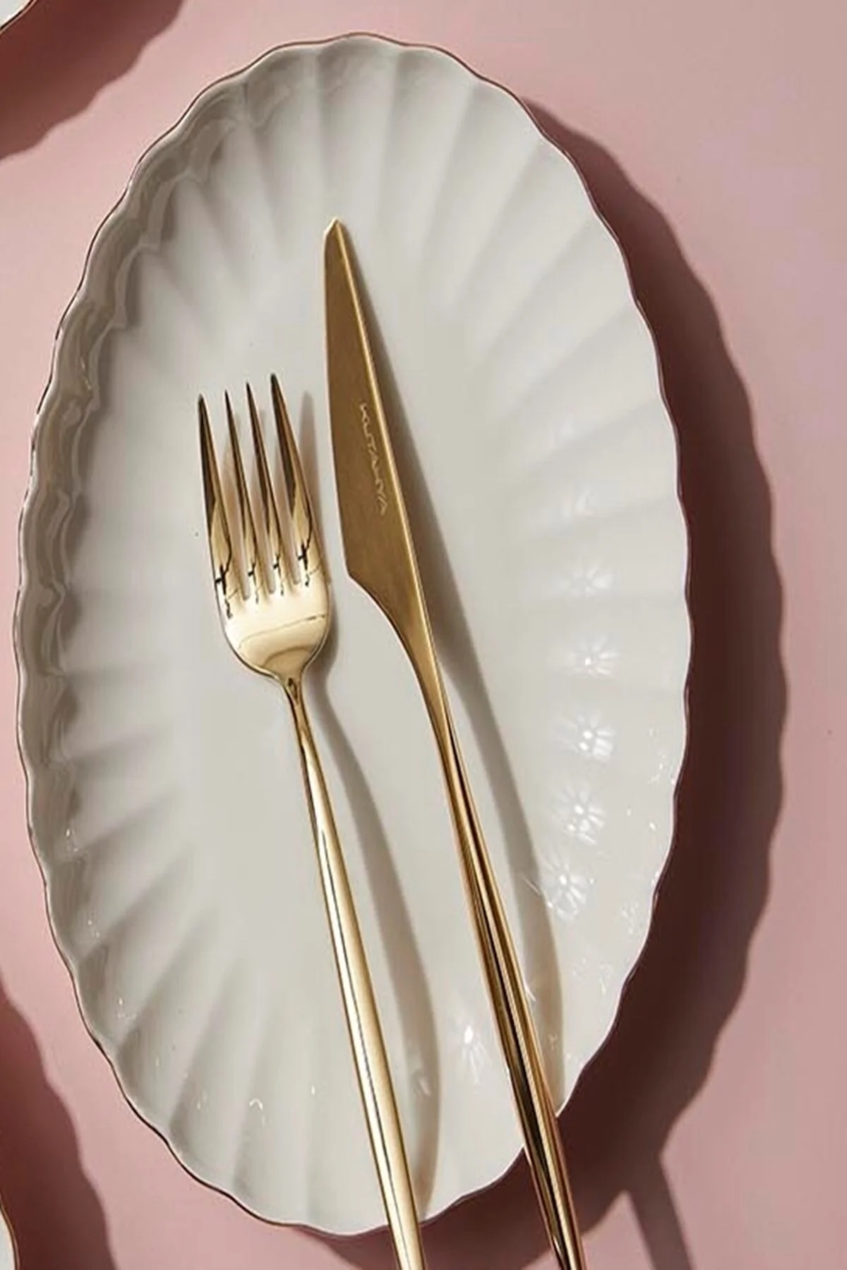 Bone Luz Altın File Kayık Tabak 24x17cm Tekli Bnlzf24ky20 - Kütahya Porselen Görsel 2