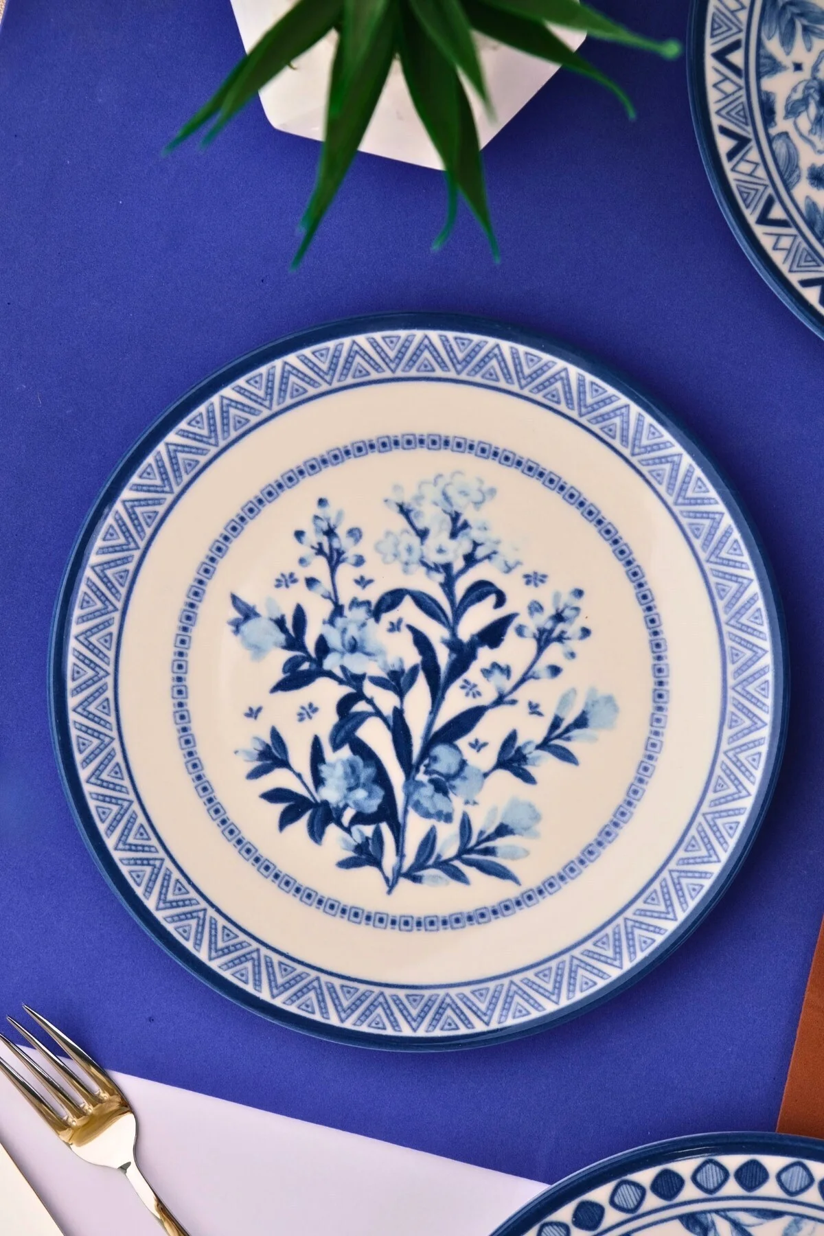 Tabak Evi Porselen Blue Heaven Pasta Takımı 20cm 4 Kişilik 4 Parça TVL4PTPRS1194 - tabakevi Görsel 8